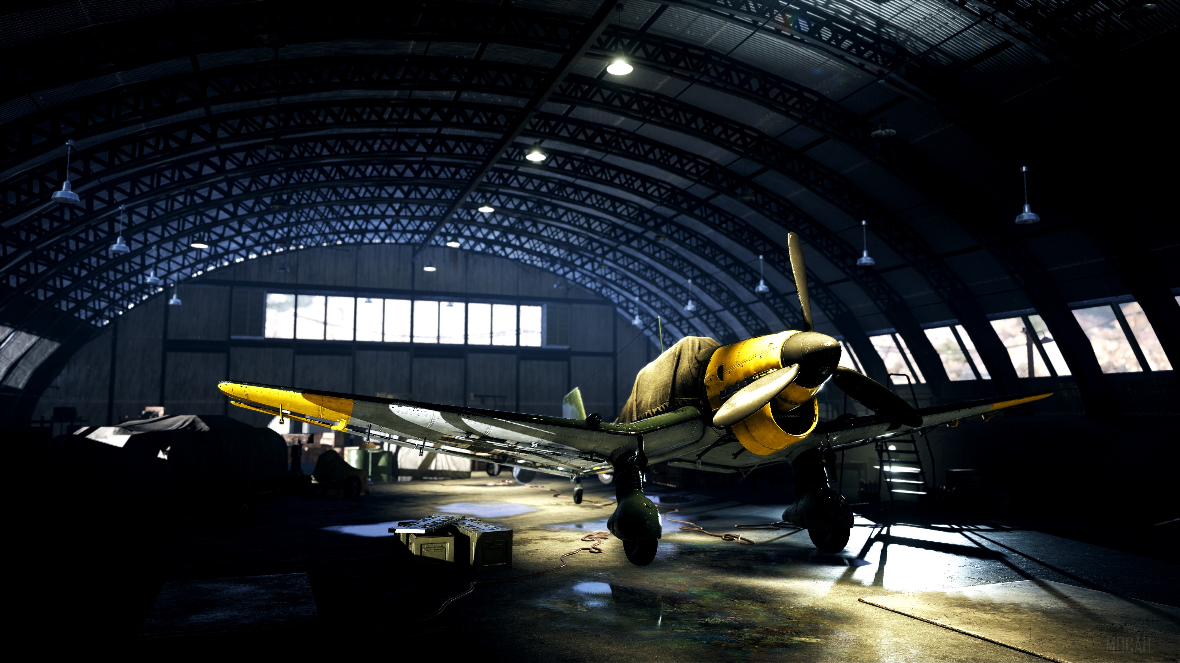 Battlefield V Plane in Hangar 4K HD Wallpaper