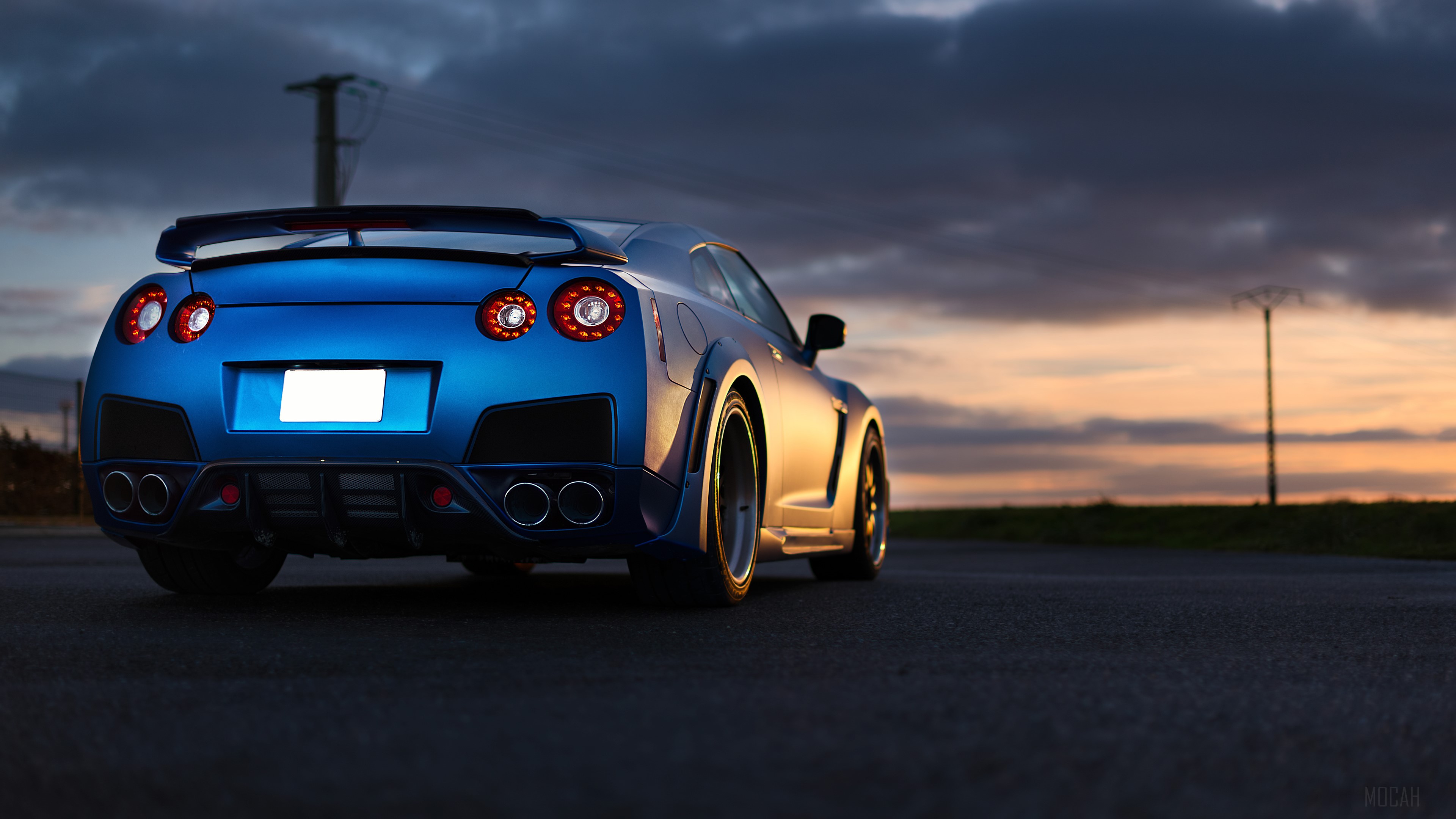 Blue Nissan GTR 4K HD Wallpaper