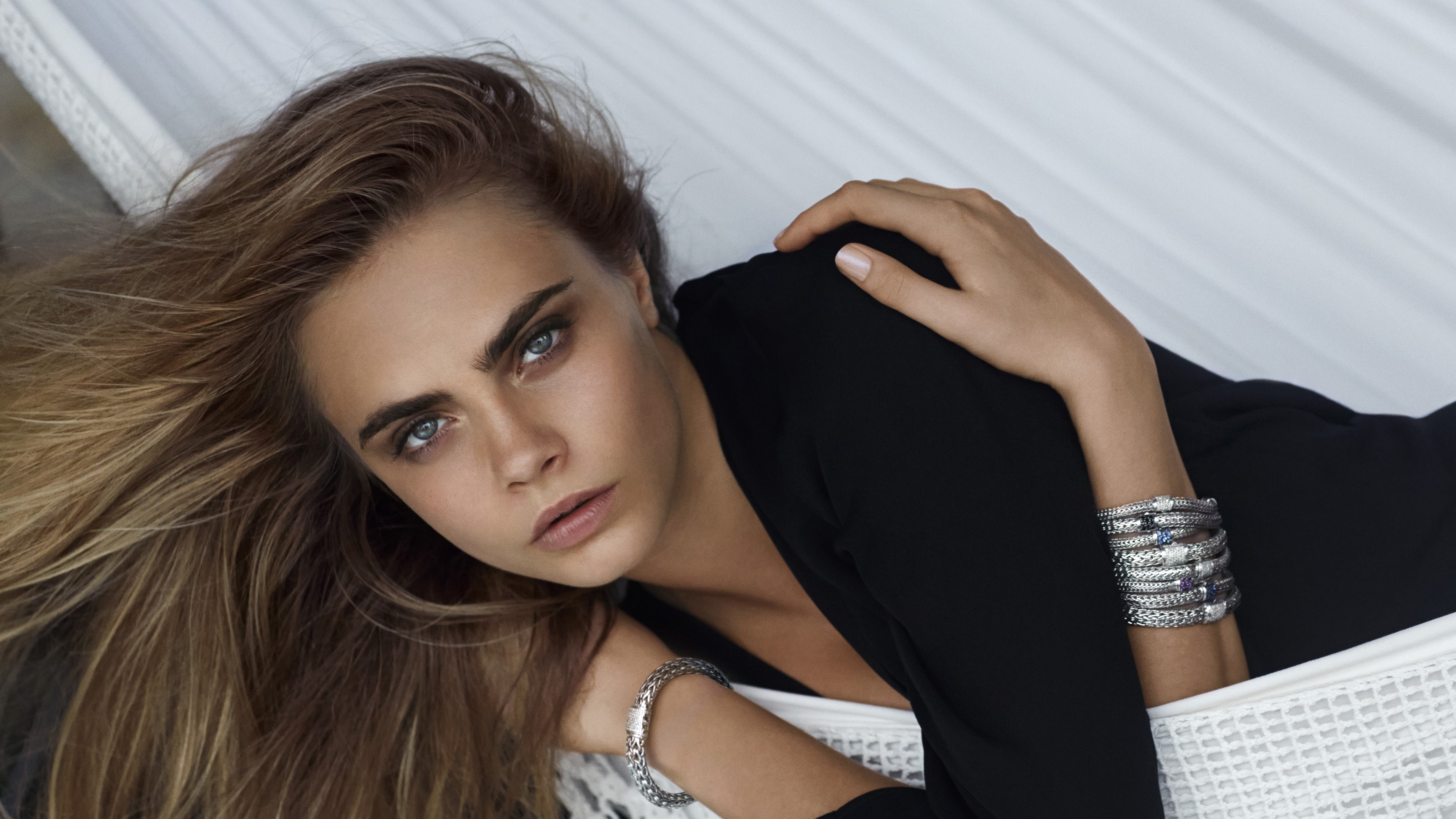 Cara Delevingne in a hammock 4K HD Wallpaper