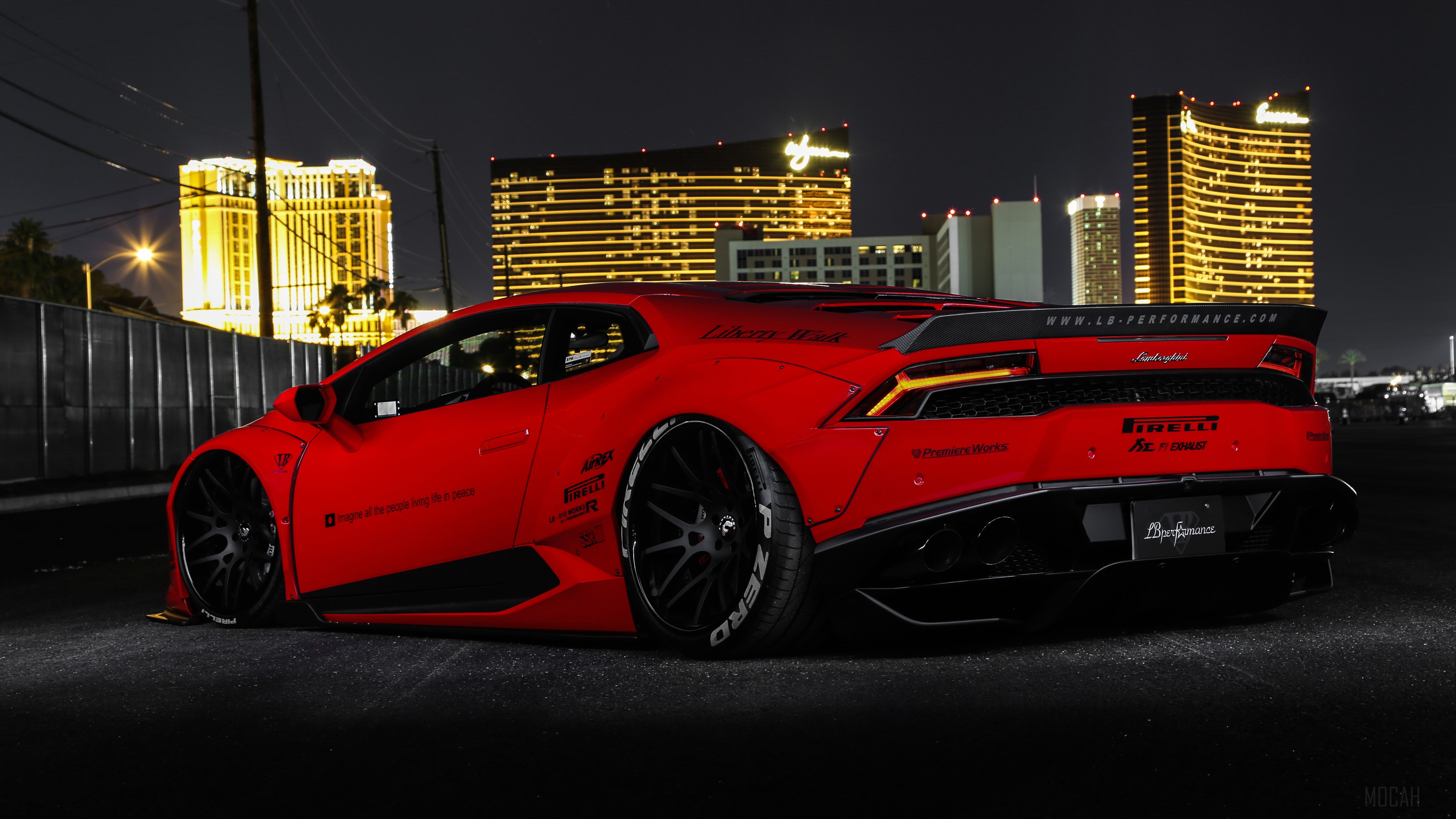 Red Lamborghini Huracan Liberty Walk 4K HD Wallpaper