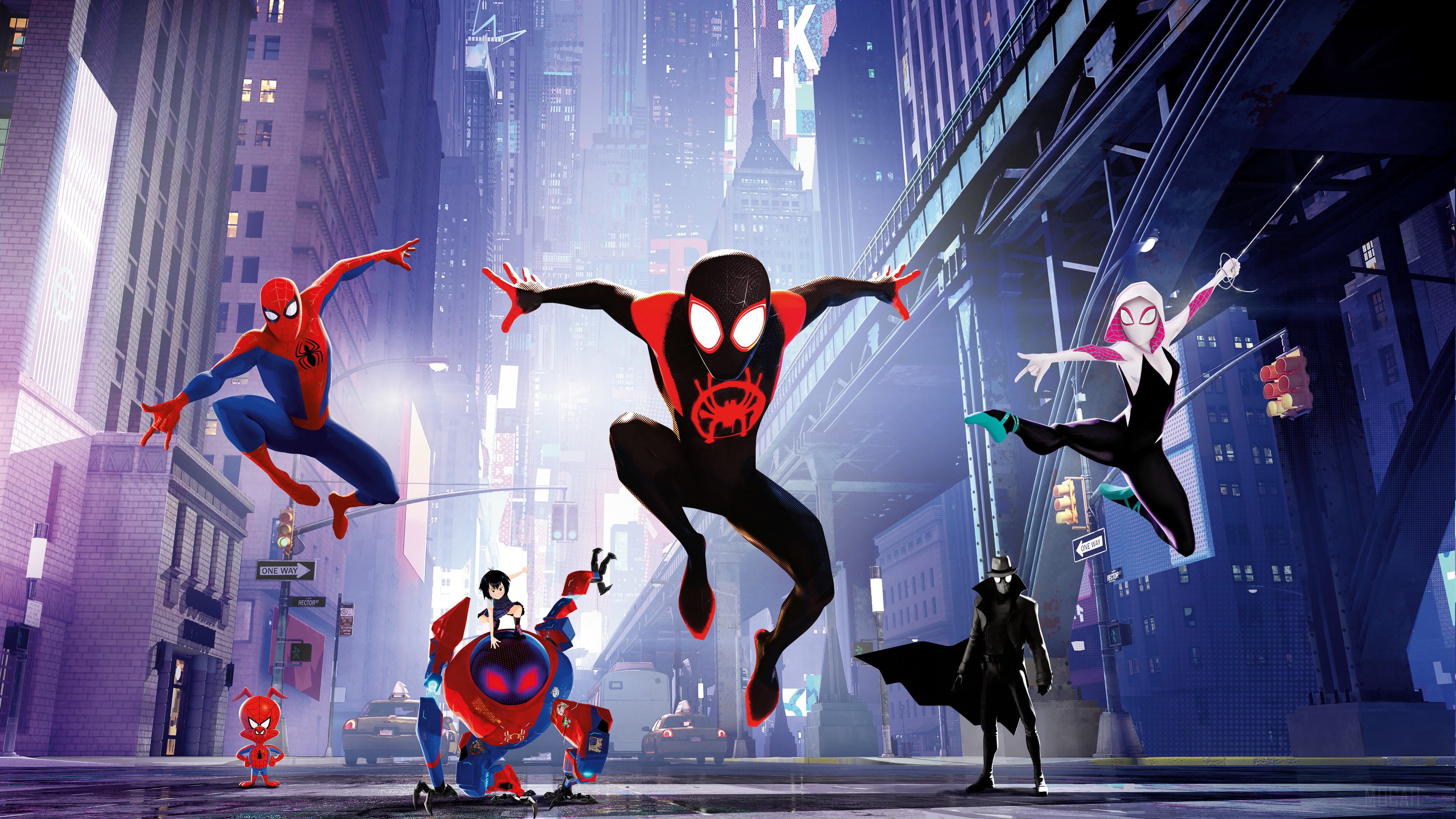 Spider-Man Into The Spider-Verse 4K Action Scene HD Wallpaper