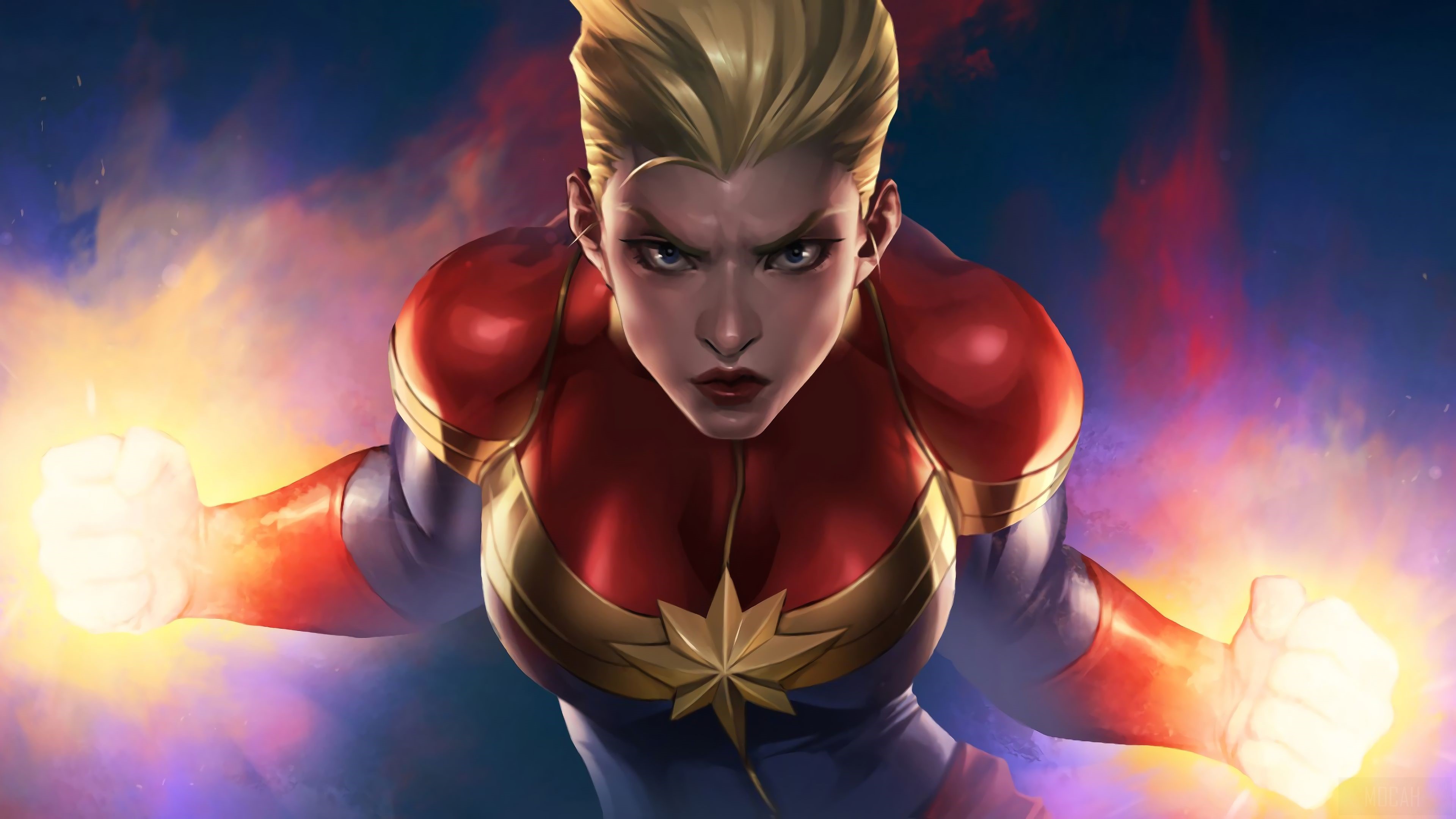 Artwork Of Captain Marvel HD Wallpaper
