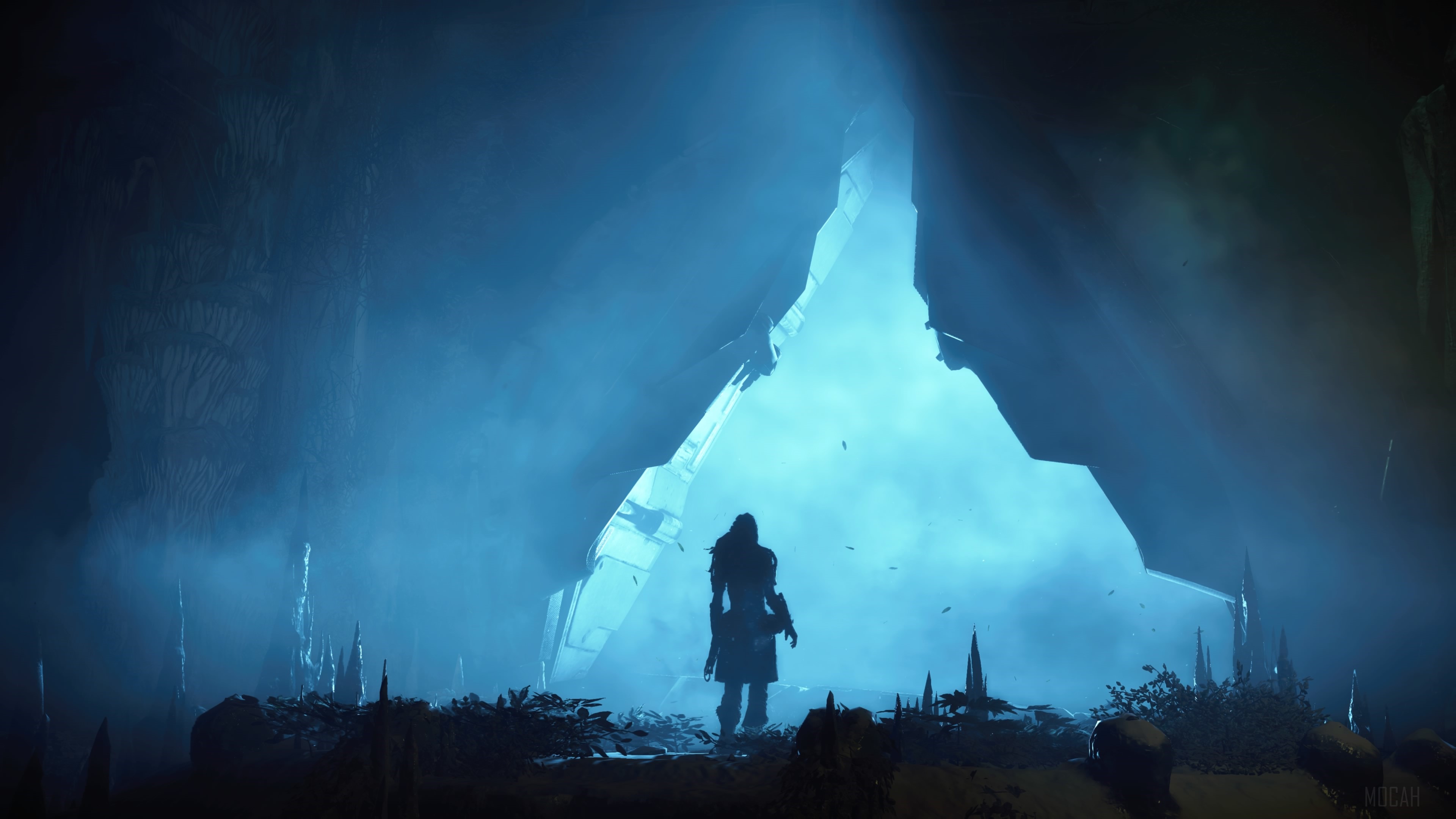 Character in cave from Horizon Zero Dawn 4K HD Wallpaper