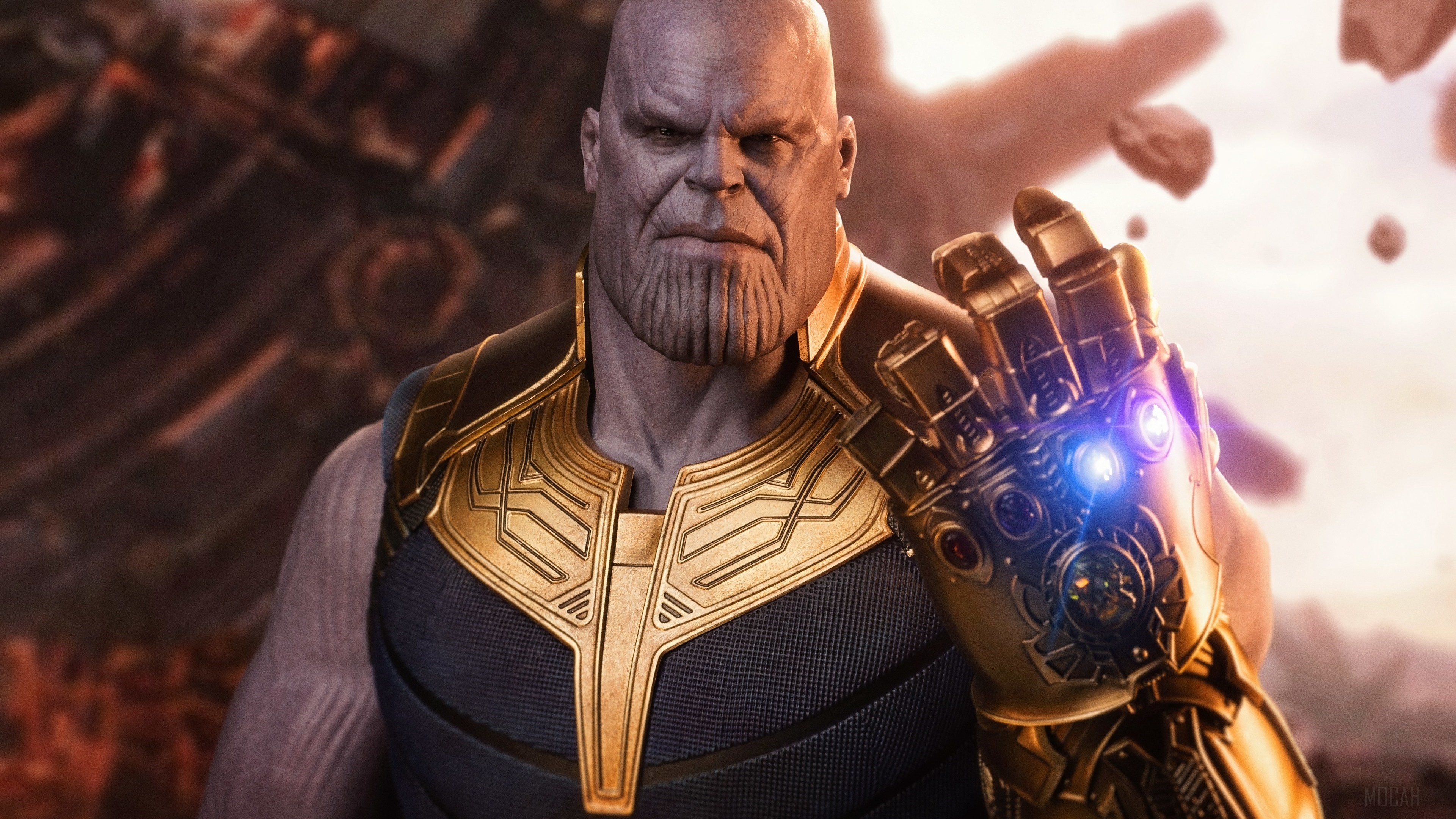 Thanos from Avengers with Infinity Gauntlet 4K HD Wallpaper