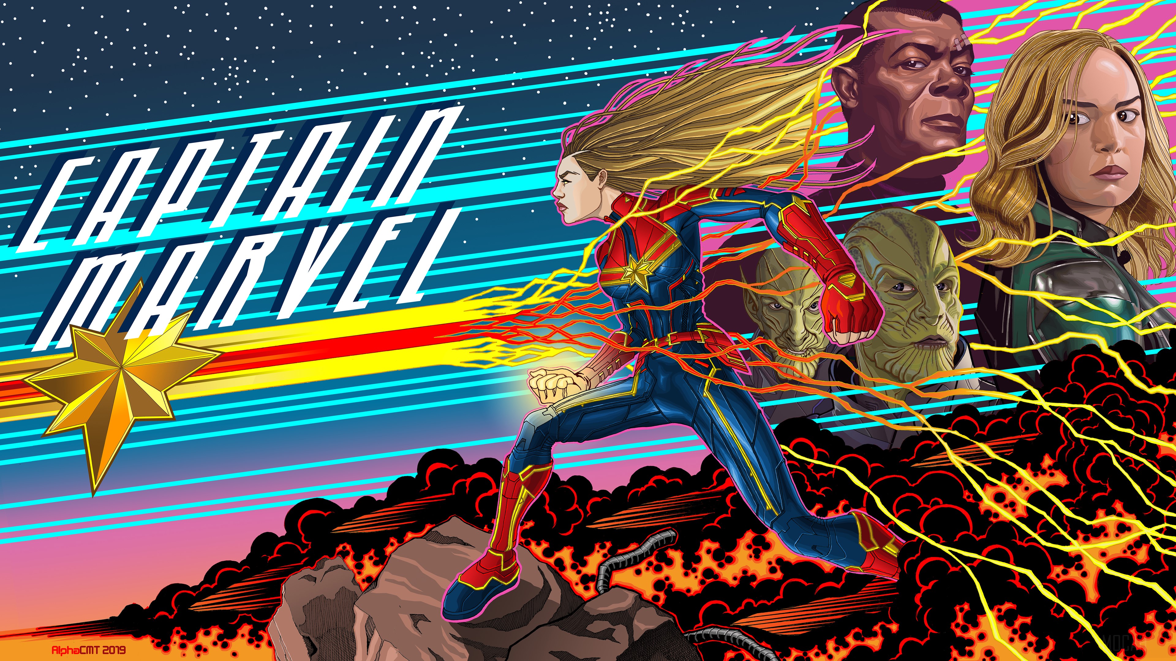 Captain Marvel 4K Art HD Wallpaper