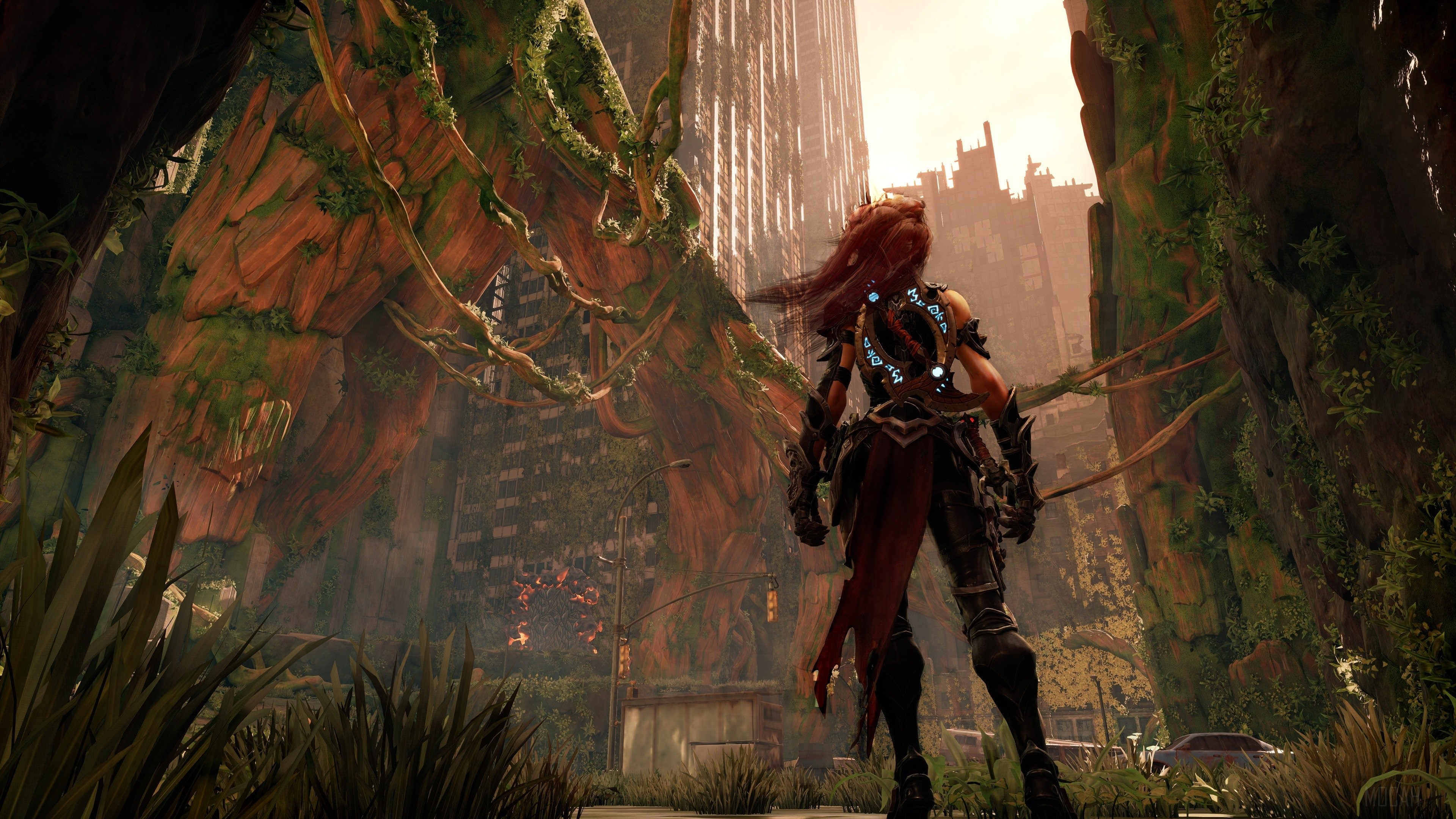 Fury from Darksiders 3 in a ruined city 4K HD Wallpaper