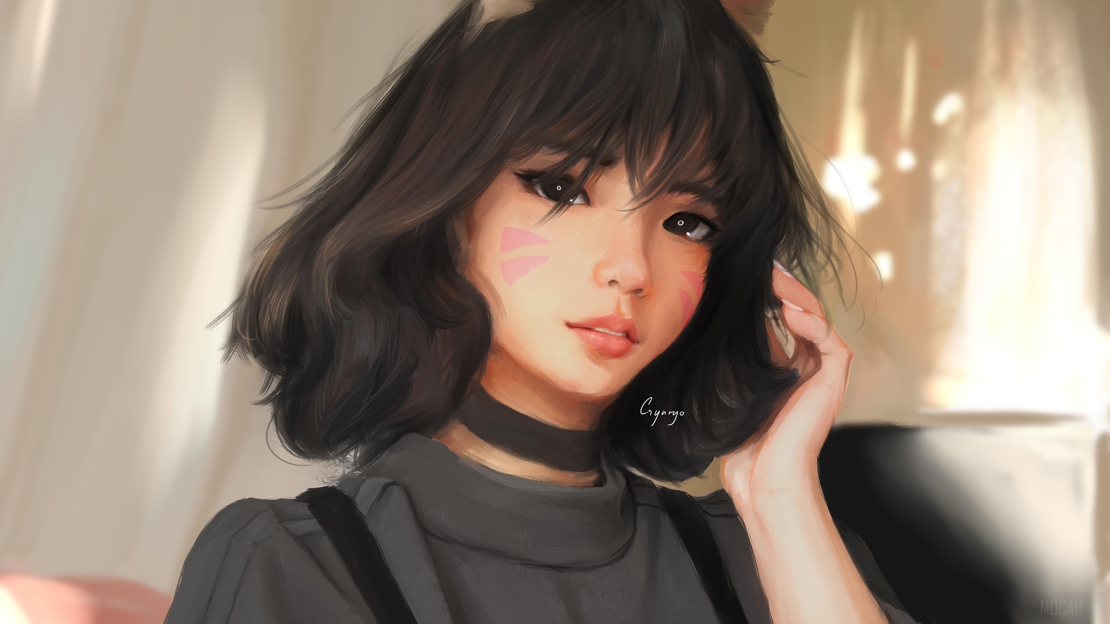 D.Va from Overwatch Art 4K HD Wallpaper