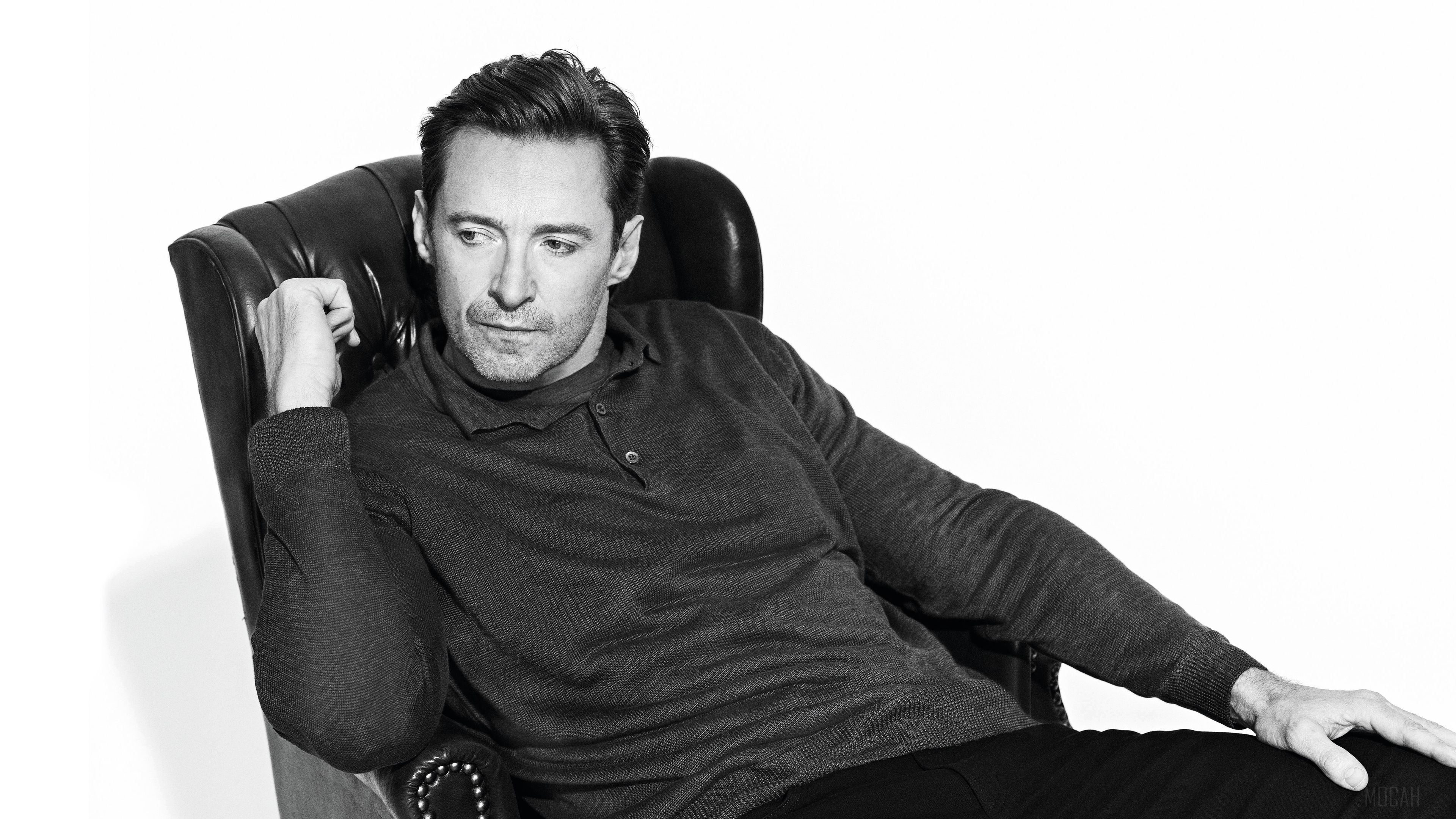 Hugh Jackman sitting in a chair 2019 4K HD Wallpaper