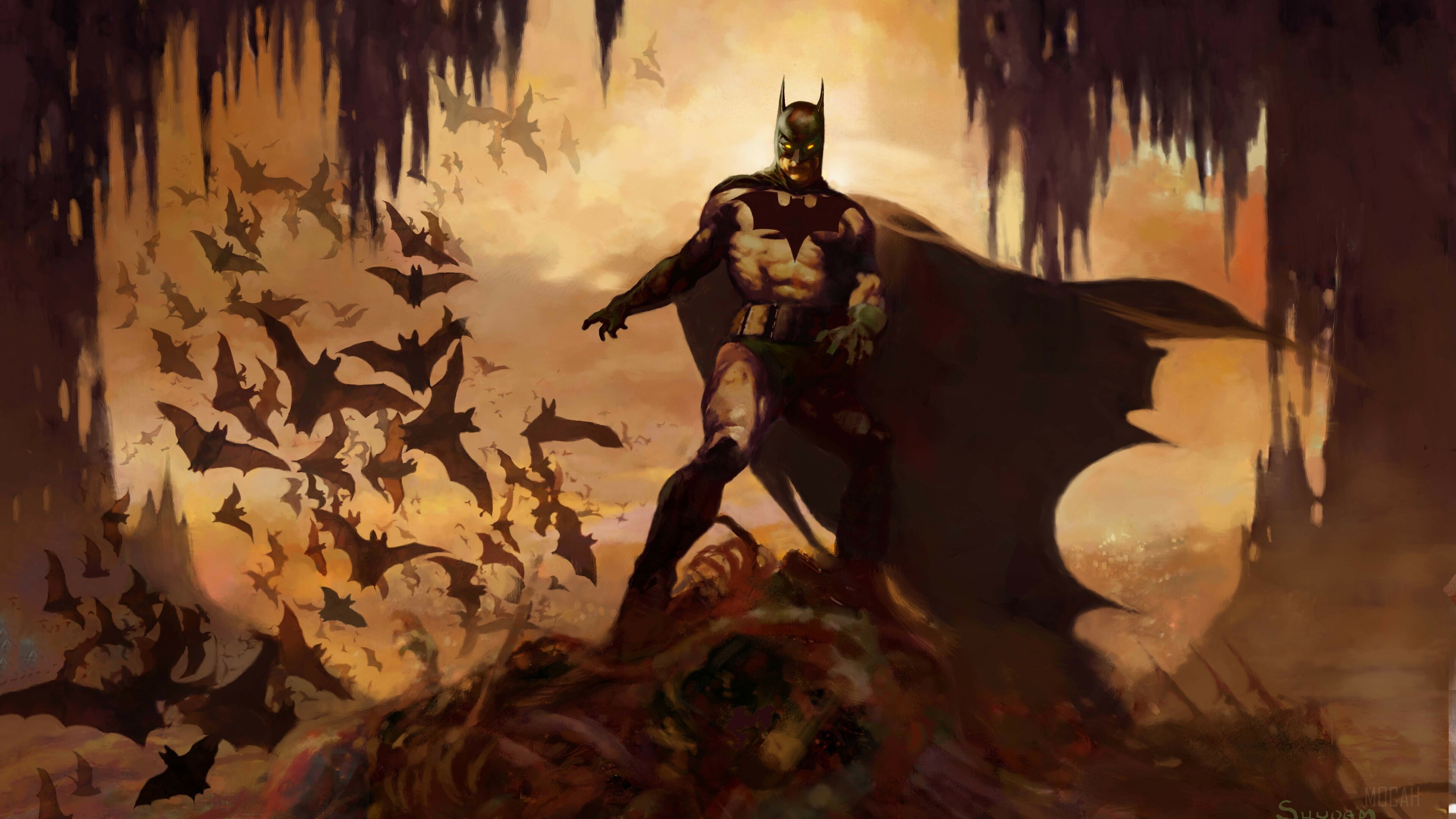 4K Batman with Bats HD Wallpaper