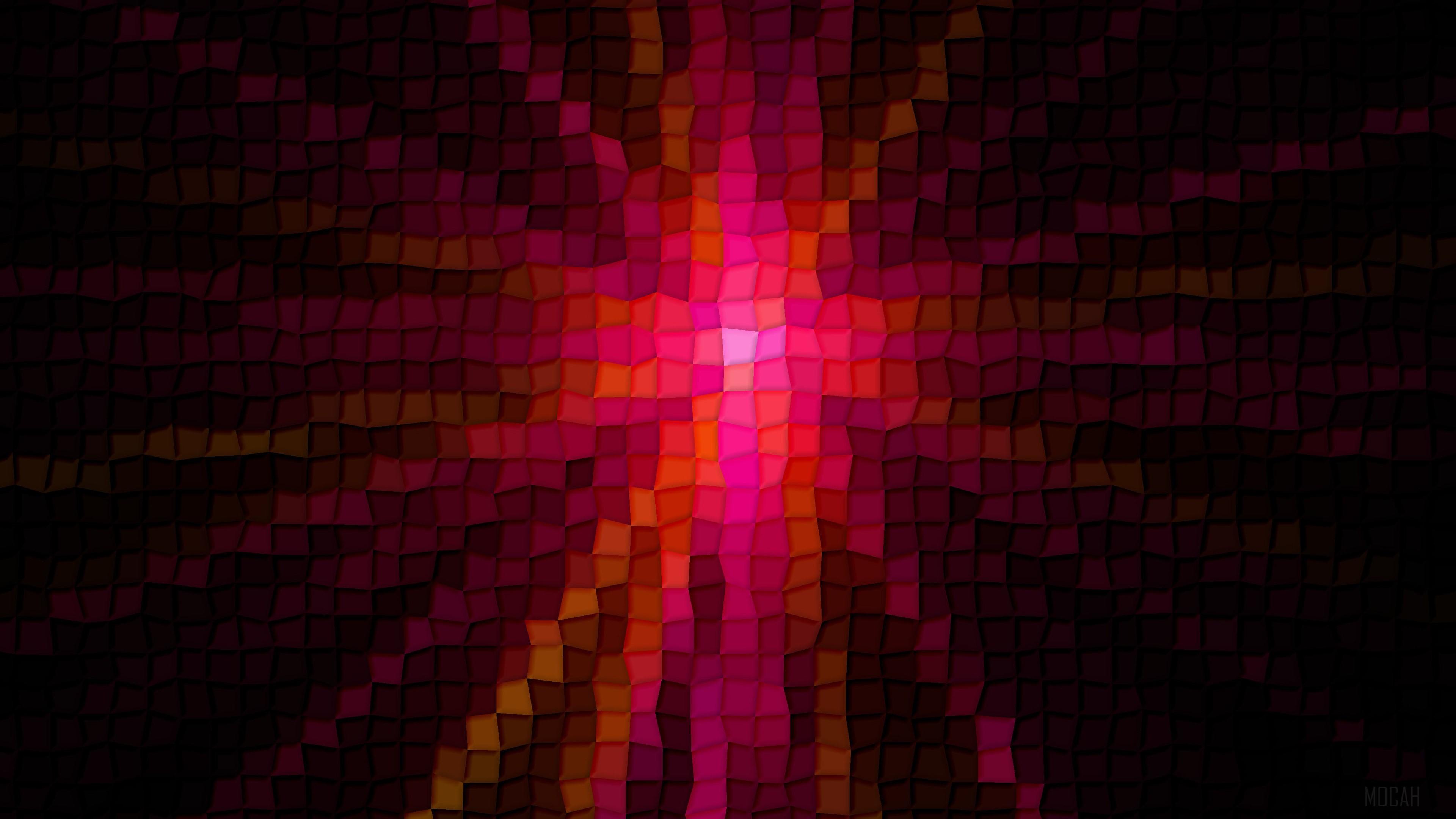 Abstract Mosaic of Pink and Orange Colors 4K HD Wallpaper