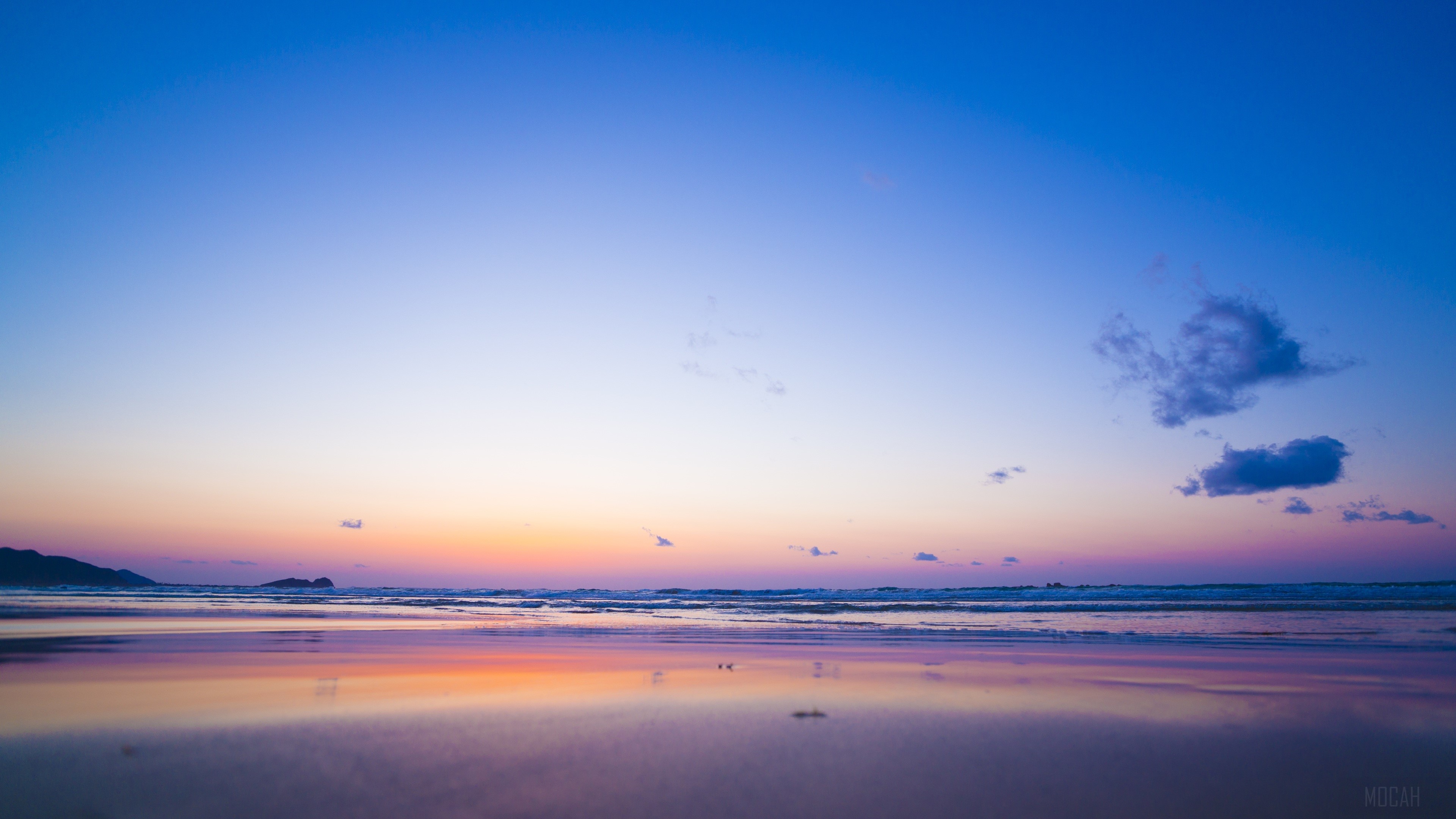 Sunset over the Sea Coast with Waves HD Wallpaper
