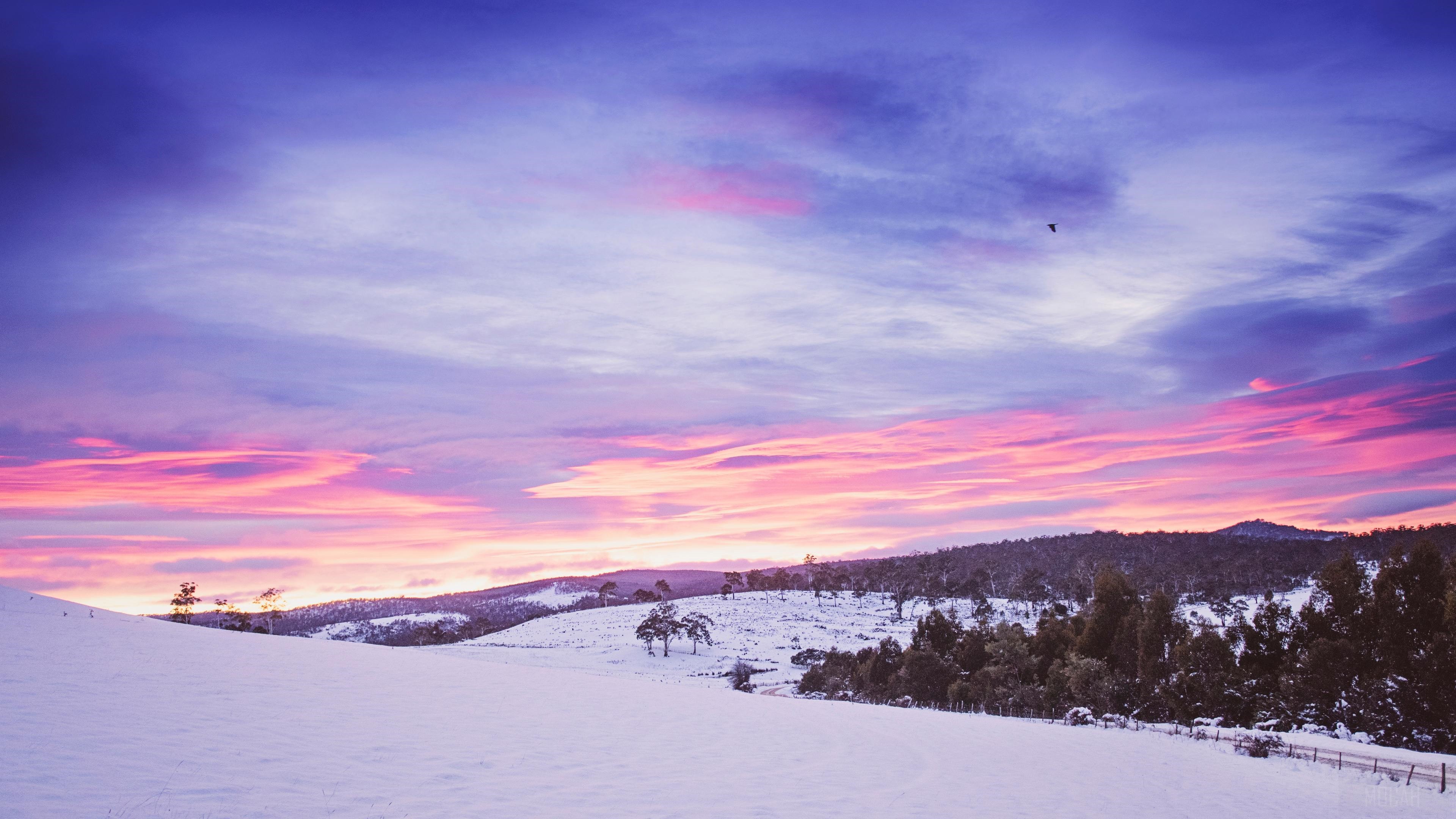 Snowy Mountains Landscape HD Wallpaper
