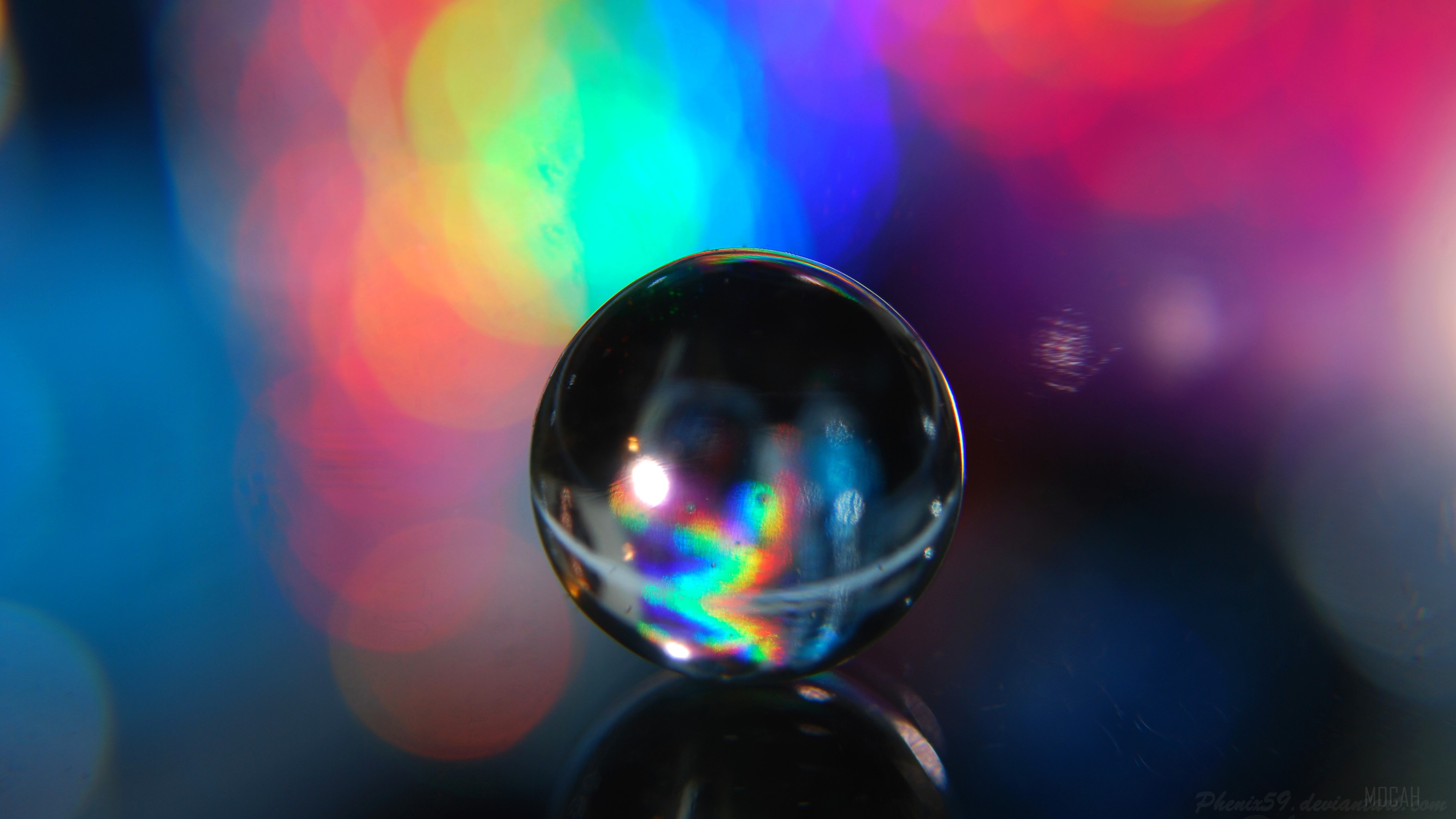 Abstract Macro Crystal Globe with Bokeh Lights 4K HD Wallpaper