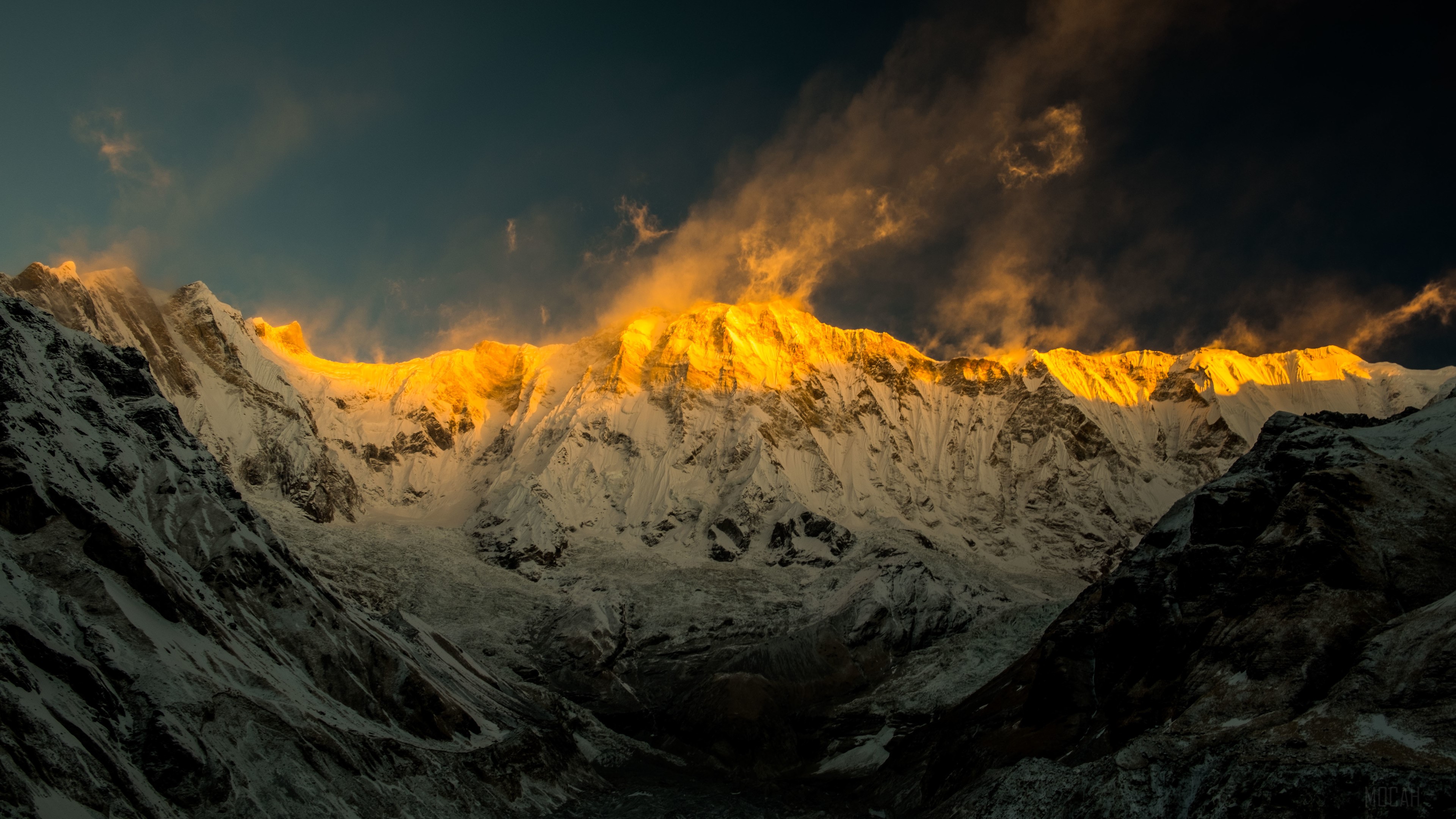 Annapurna Mountains Landscape 4K HD Wallpaper