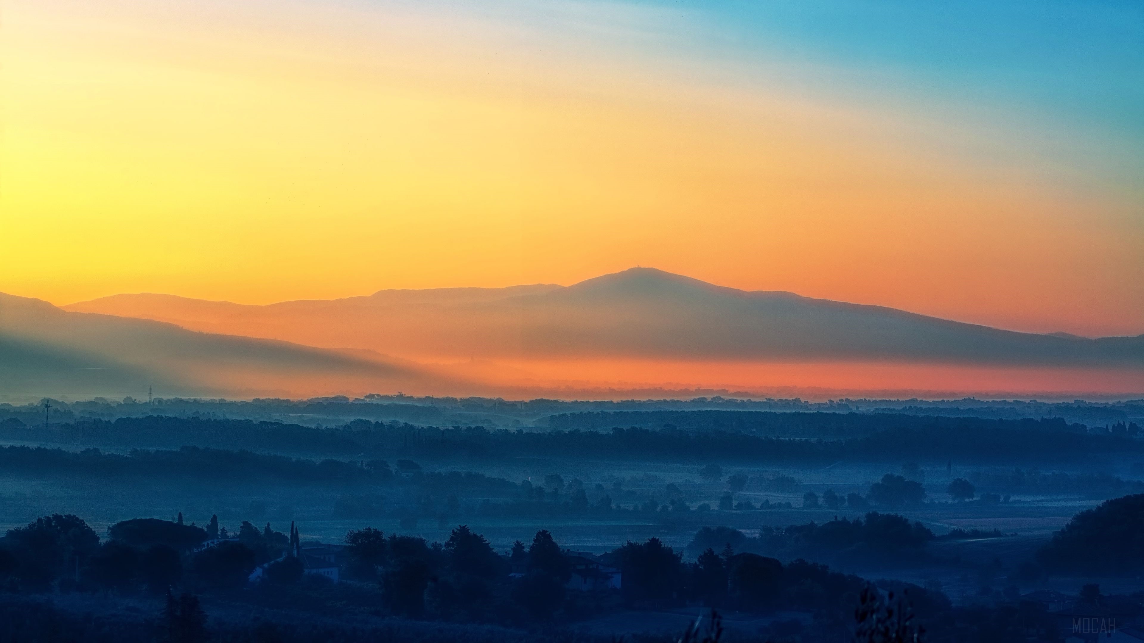Mountain Silhouettes During Sunset HD Wallpaper