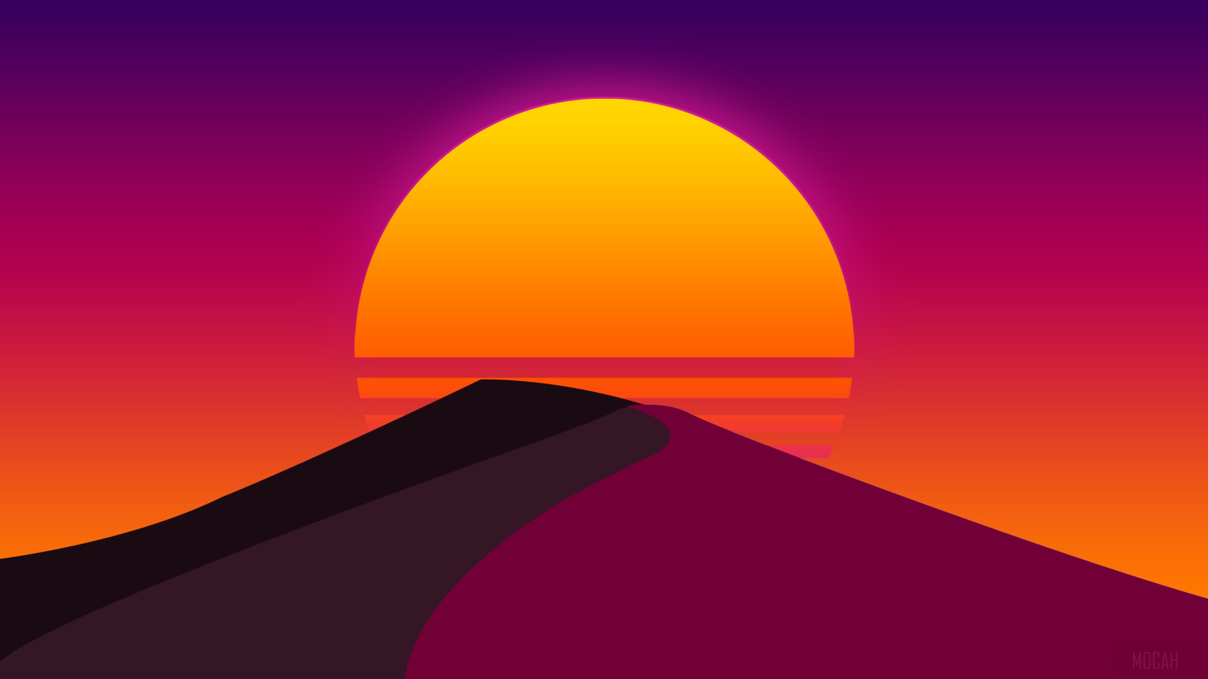 Abstract Desert Sunset Artwork 4K HD Wallpaper