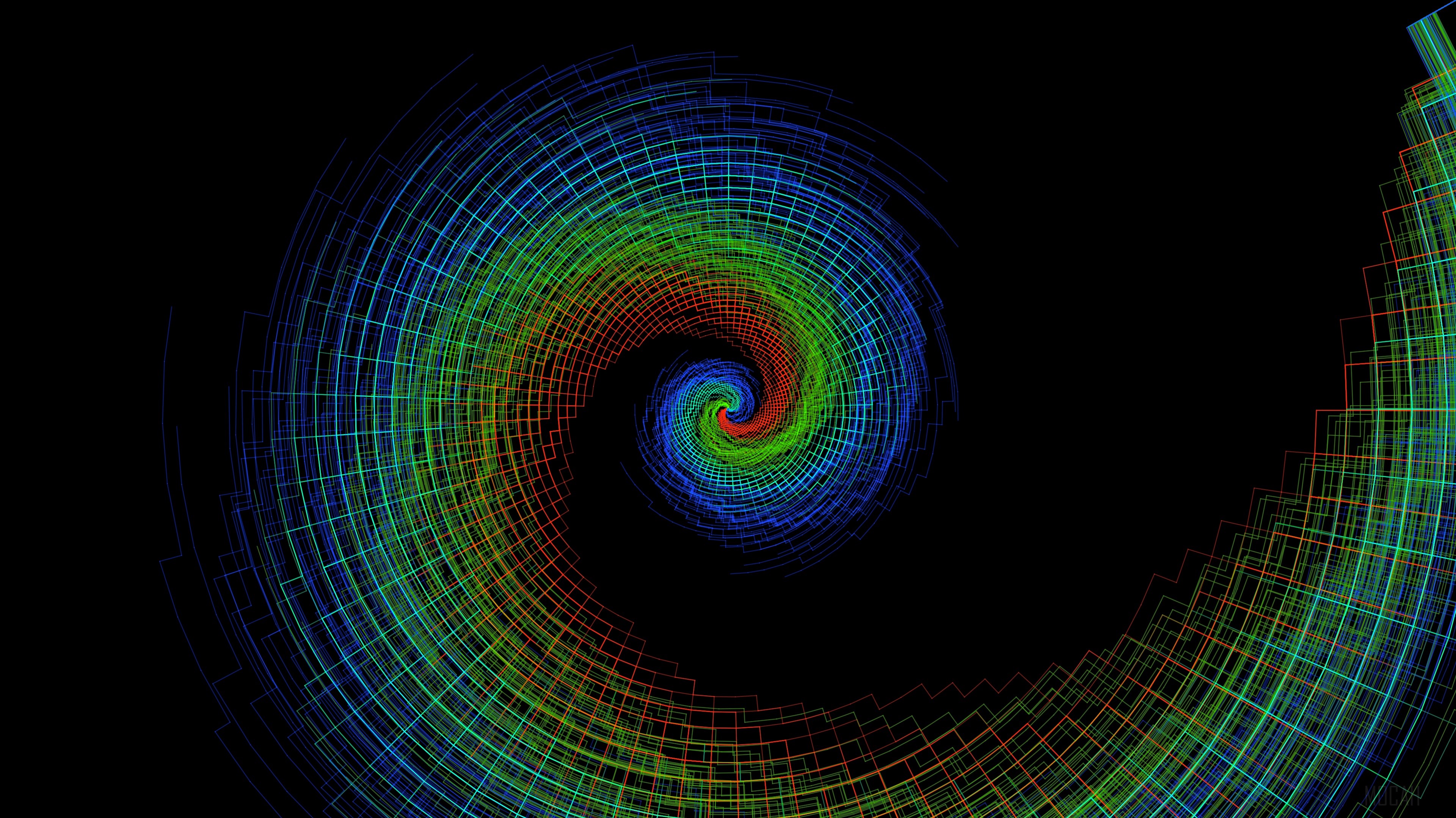 Colorful Spiral Abstract 4K HD Wallpaper