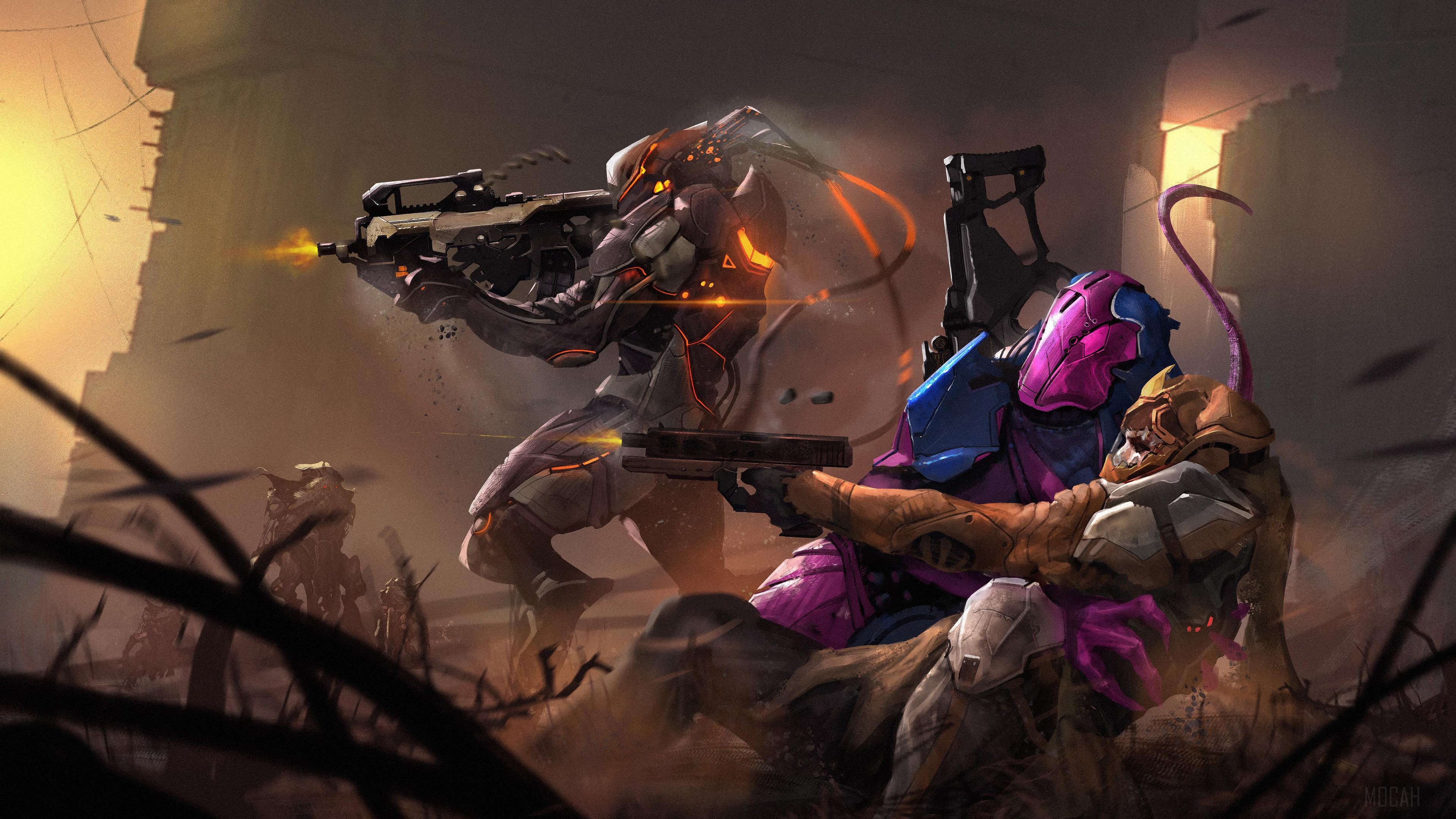 Robotic Scifi War HD Wallpaper