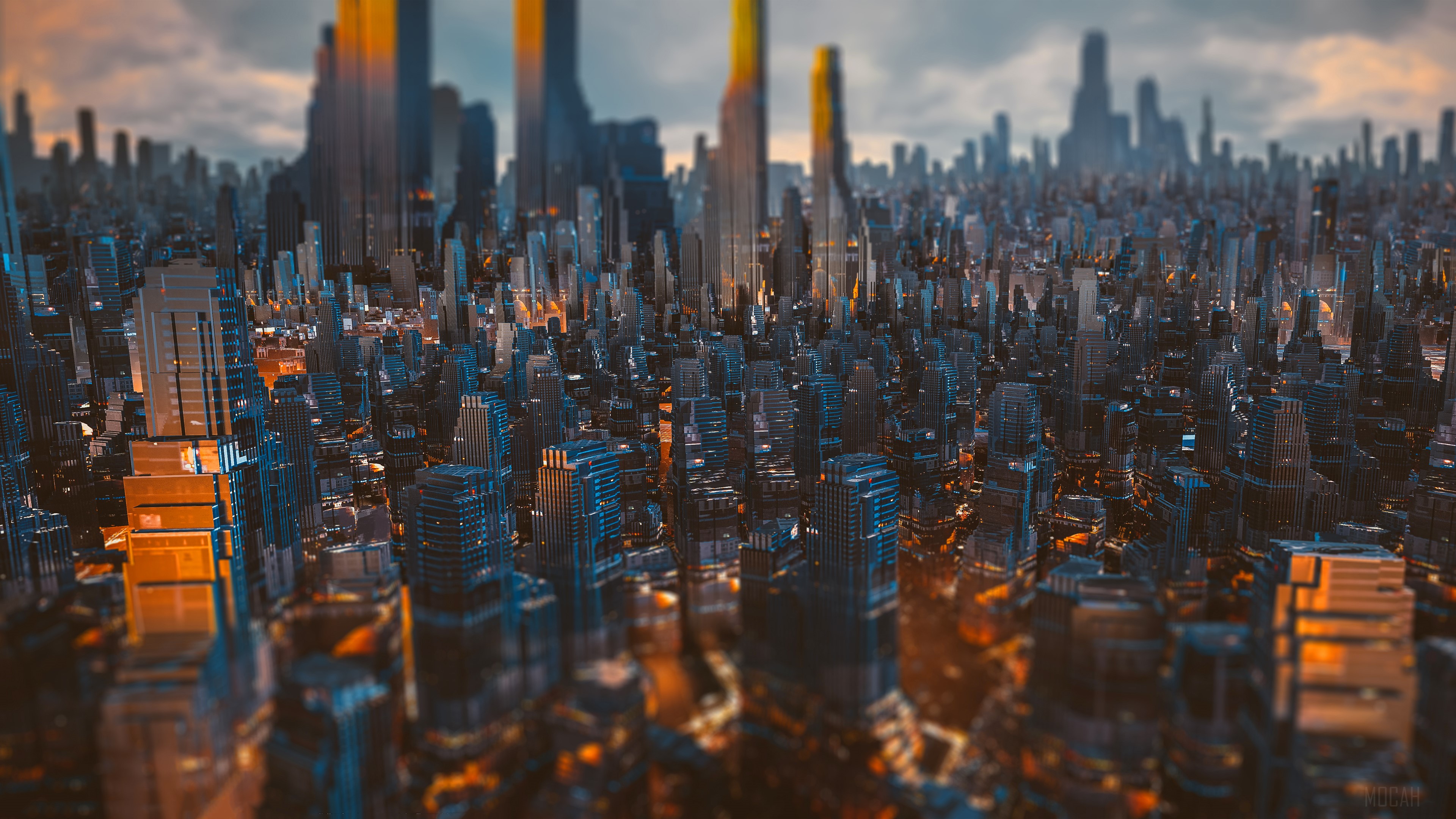 Futuristic Cityscape at Dusk 4K HD Wallpaper