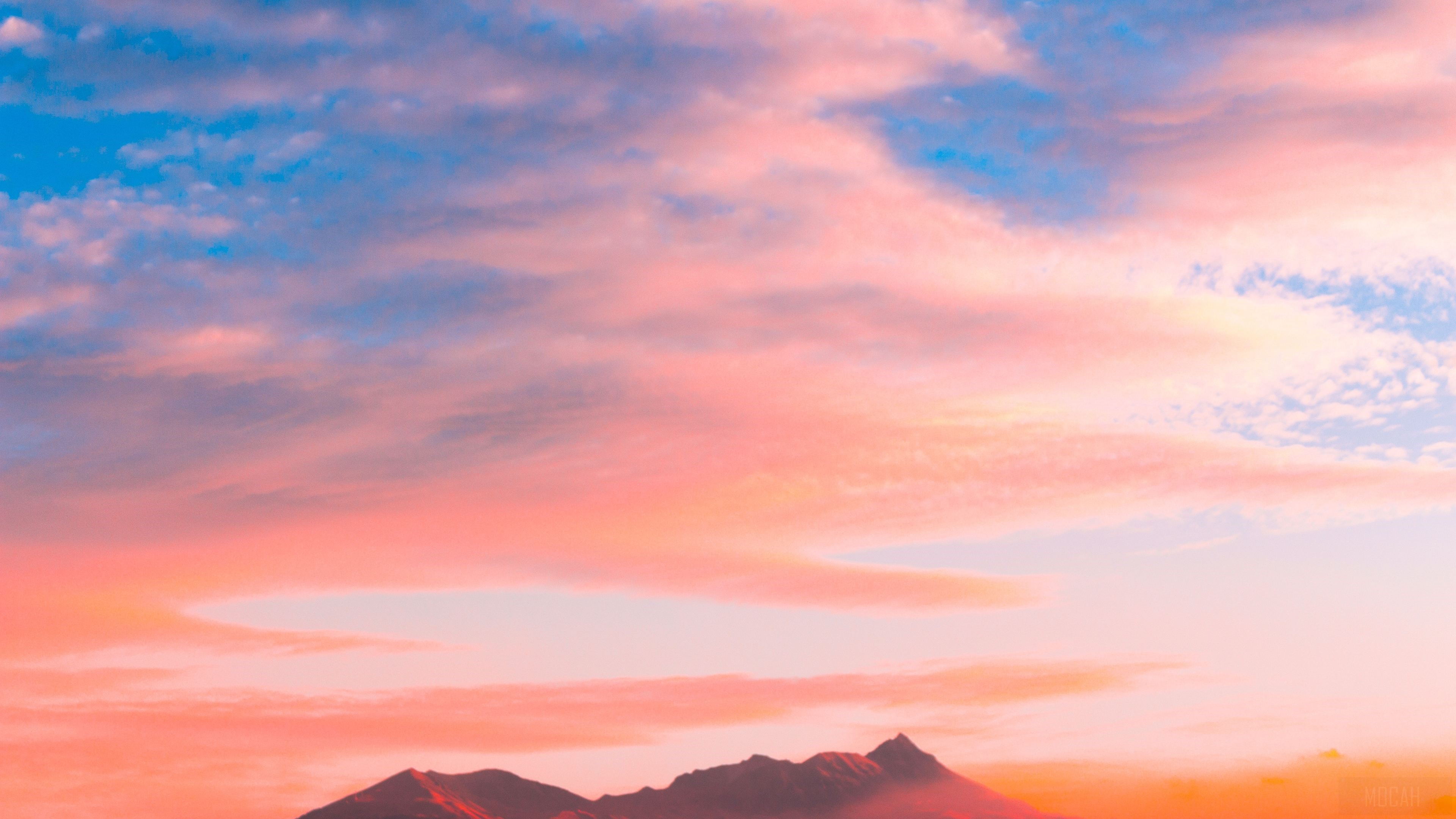 Clouds Over Volcano HD Wallpaper