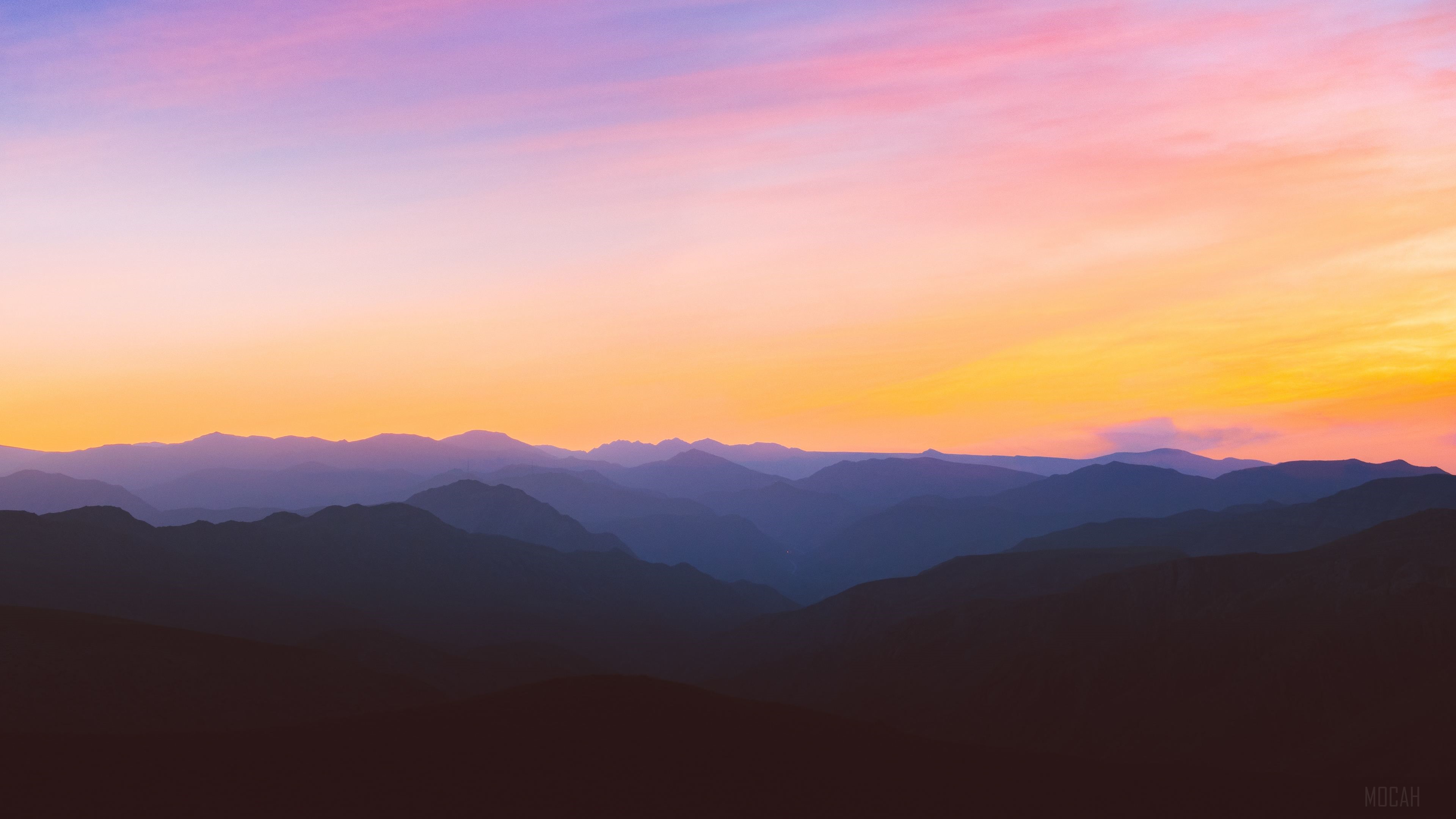 Mountain Peaks at Sunset 4K HD Wallpaper