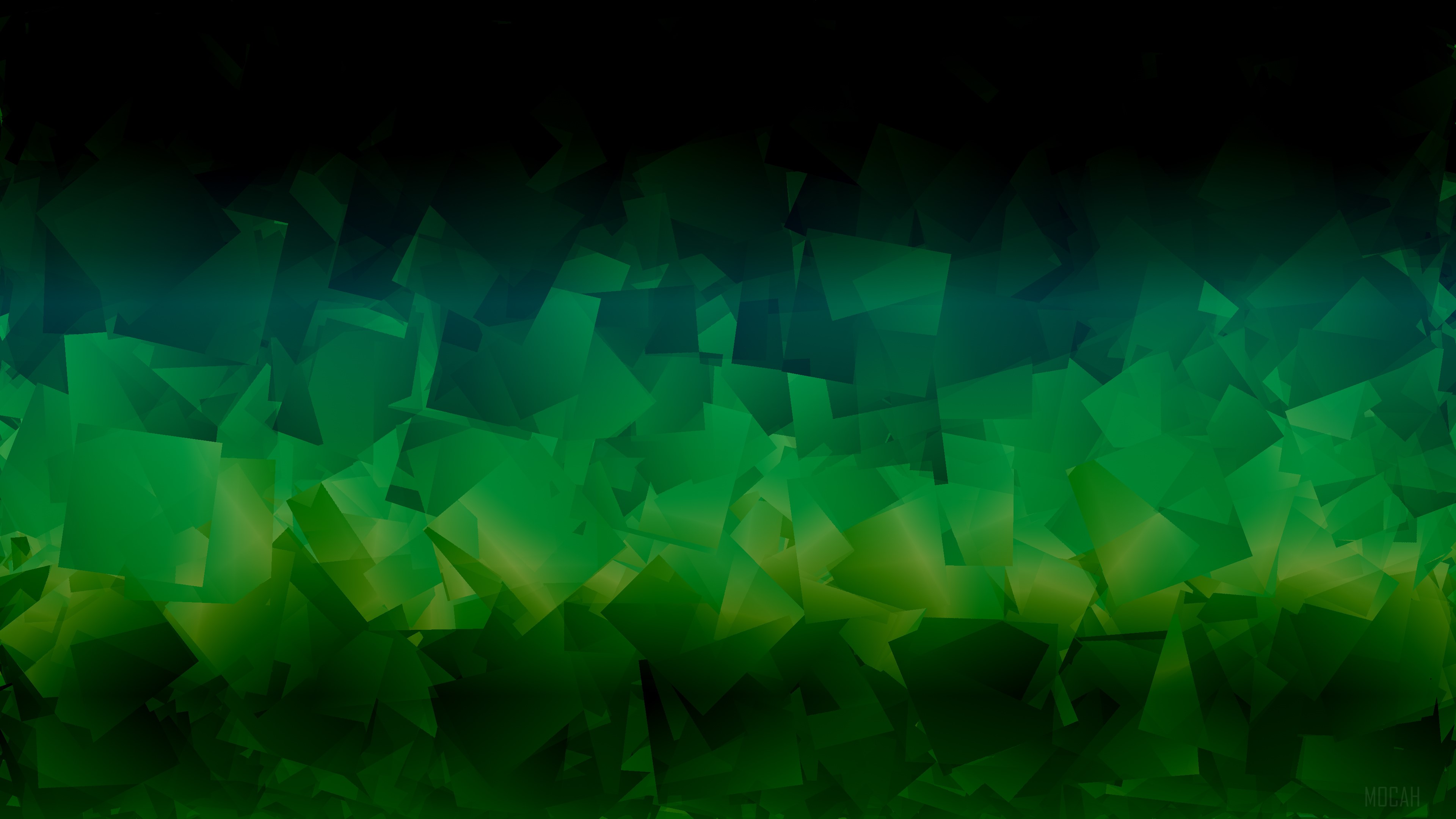Dark Green Abstract Shapes HD Wallpaper