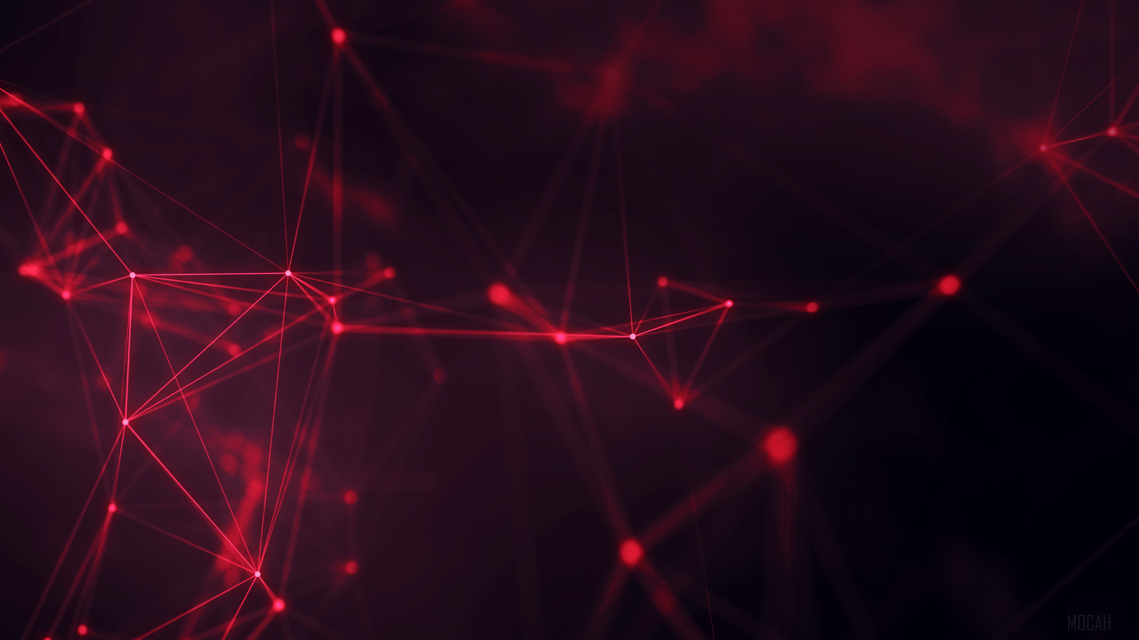 Abstract Red Geometric Network 4K HD Wallpaper