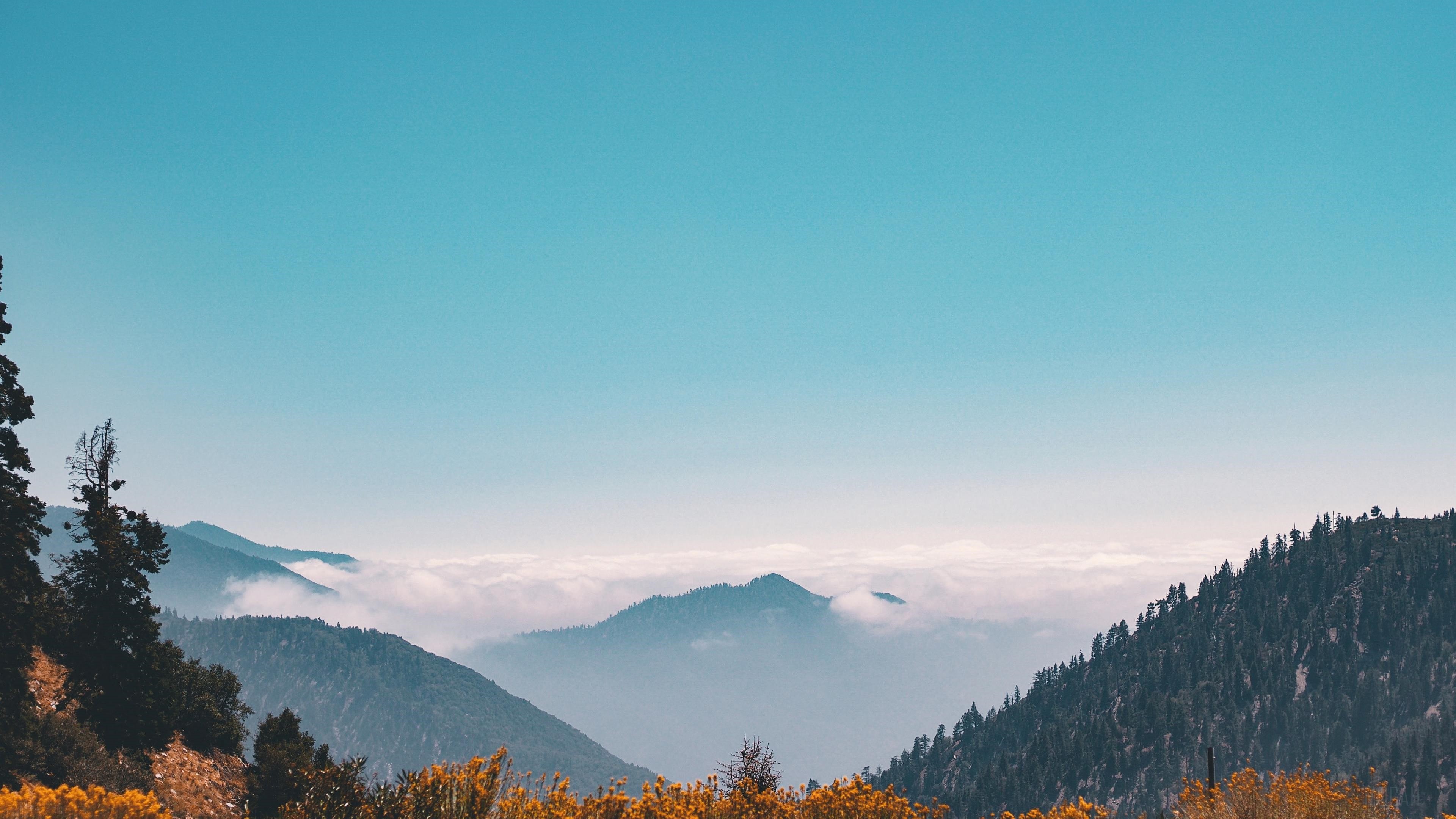 Mountain Range Above Clouds 4K HD Wallpaper