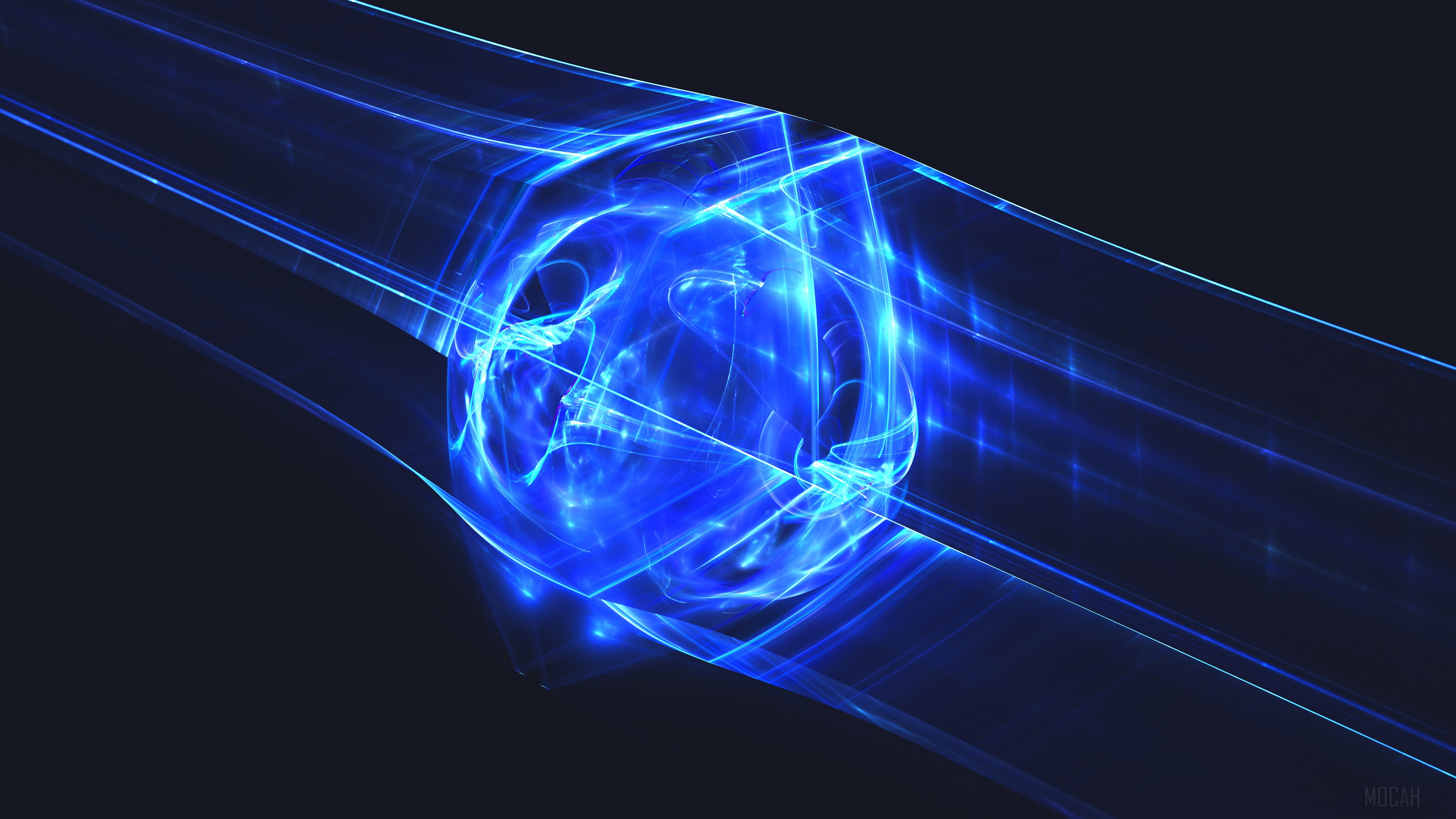 Abstract Blue Fractal Art 4K HD Wallpaper