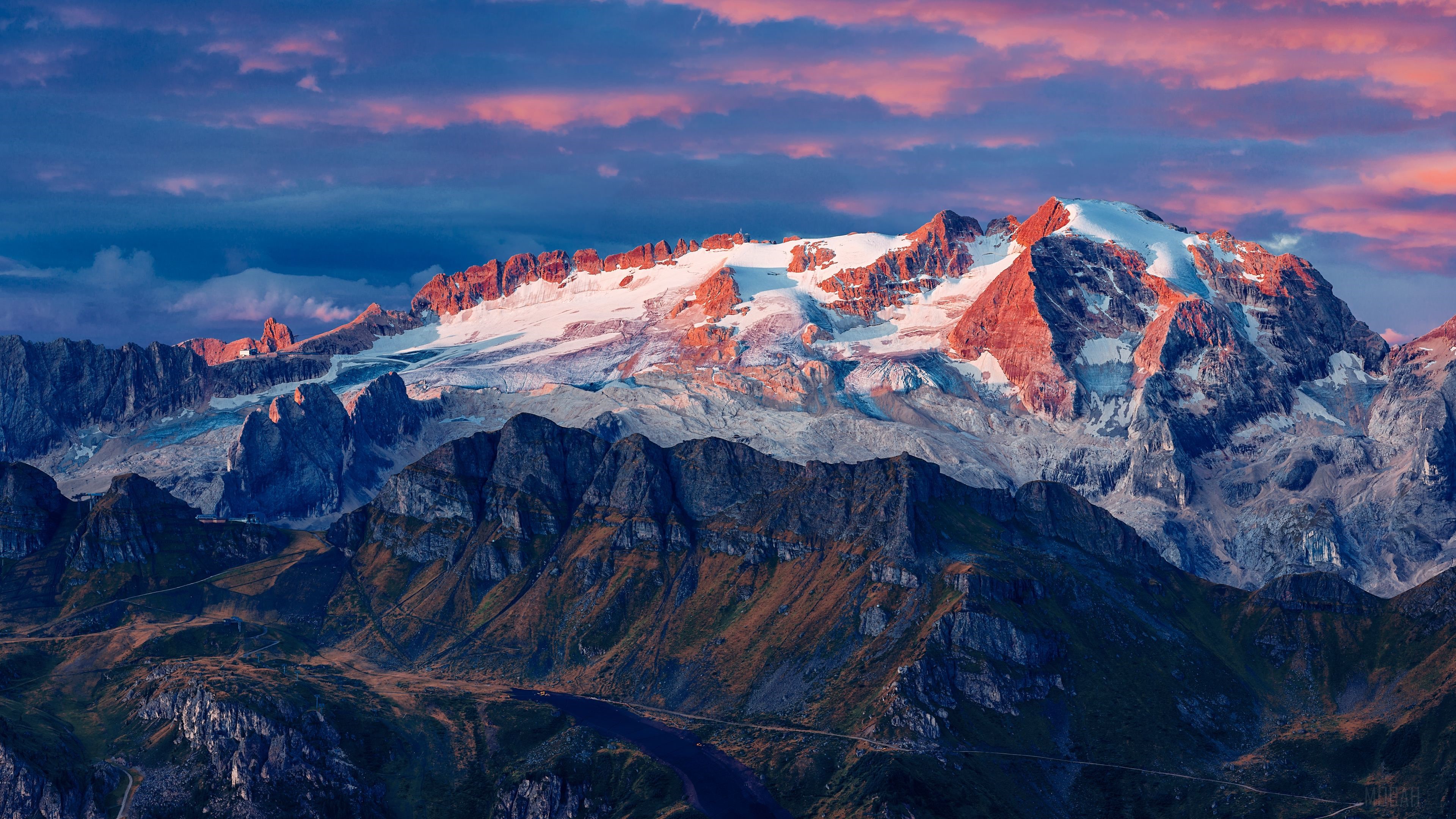 Marmolada Glacier In Italy HD Wallpaper