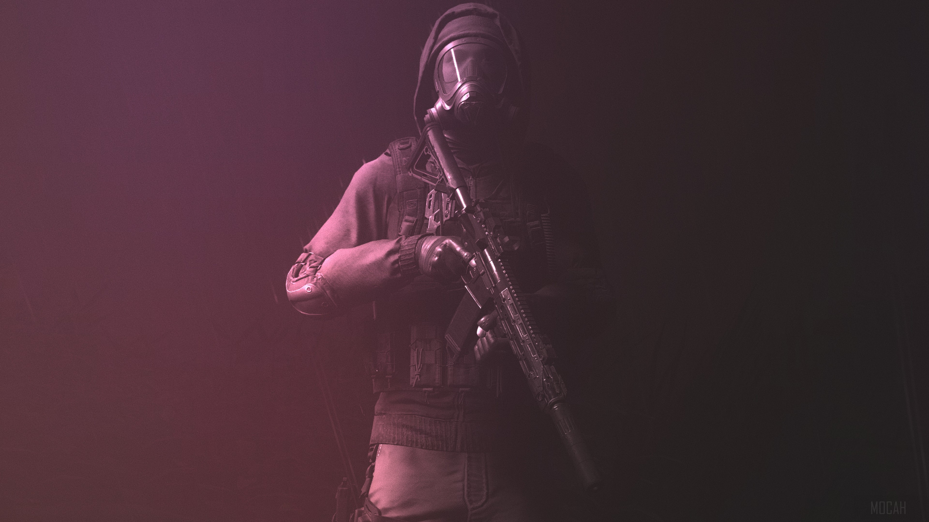 Soldier with gas mask and rifle in Tom Clancy's Ghost Recon Wildlands 4K HD Wallpaper