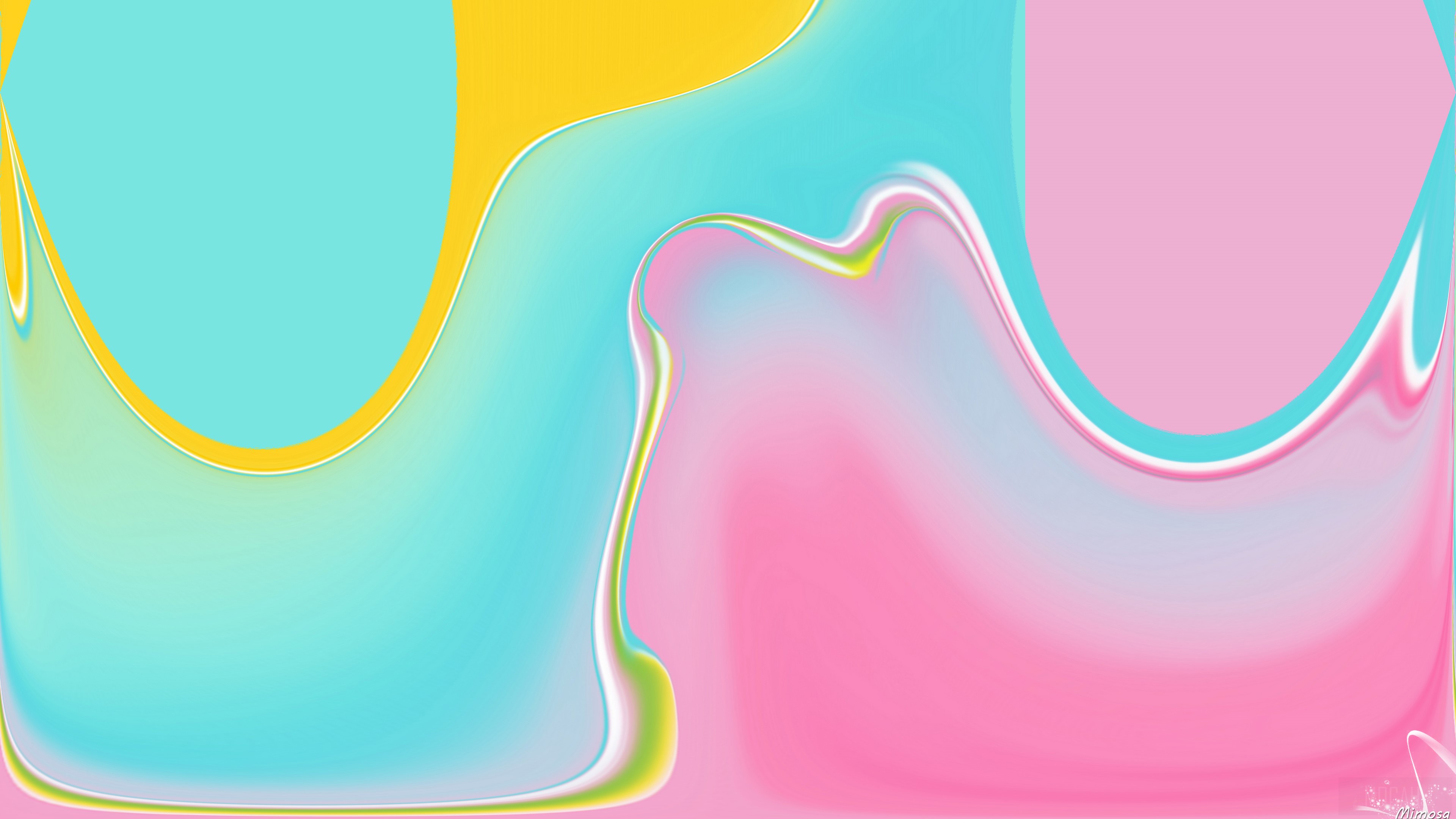 Abstract Gradient Pink Blue Yellow 4K HD Wallpaper