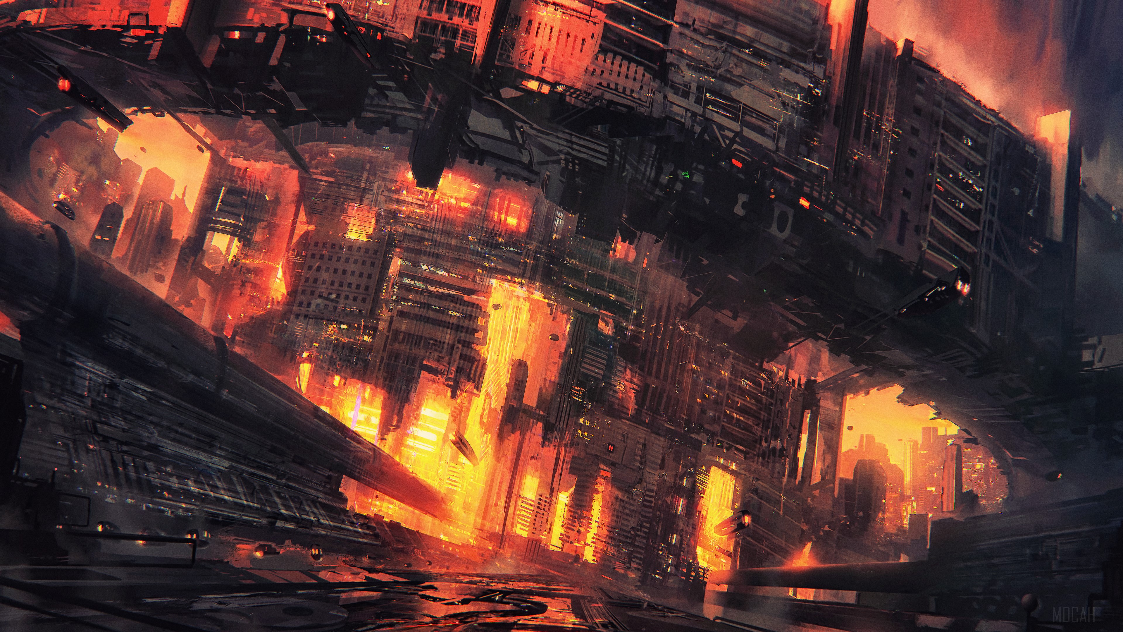 Cyberpunk City Concept Art HD Wallpaper