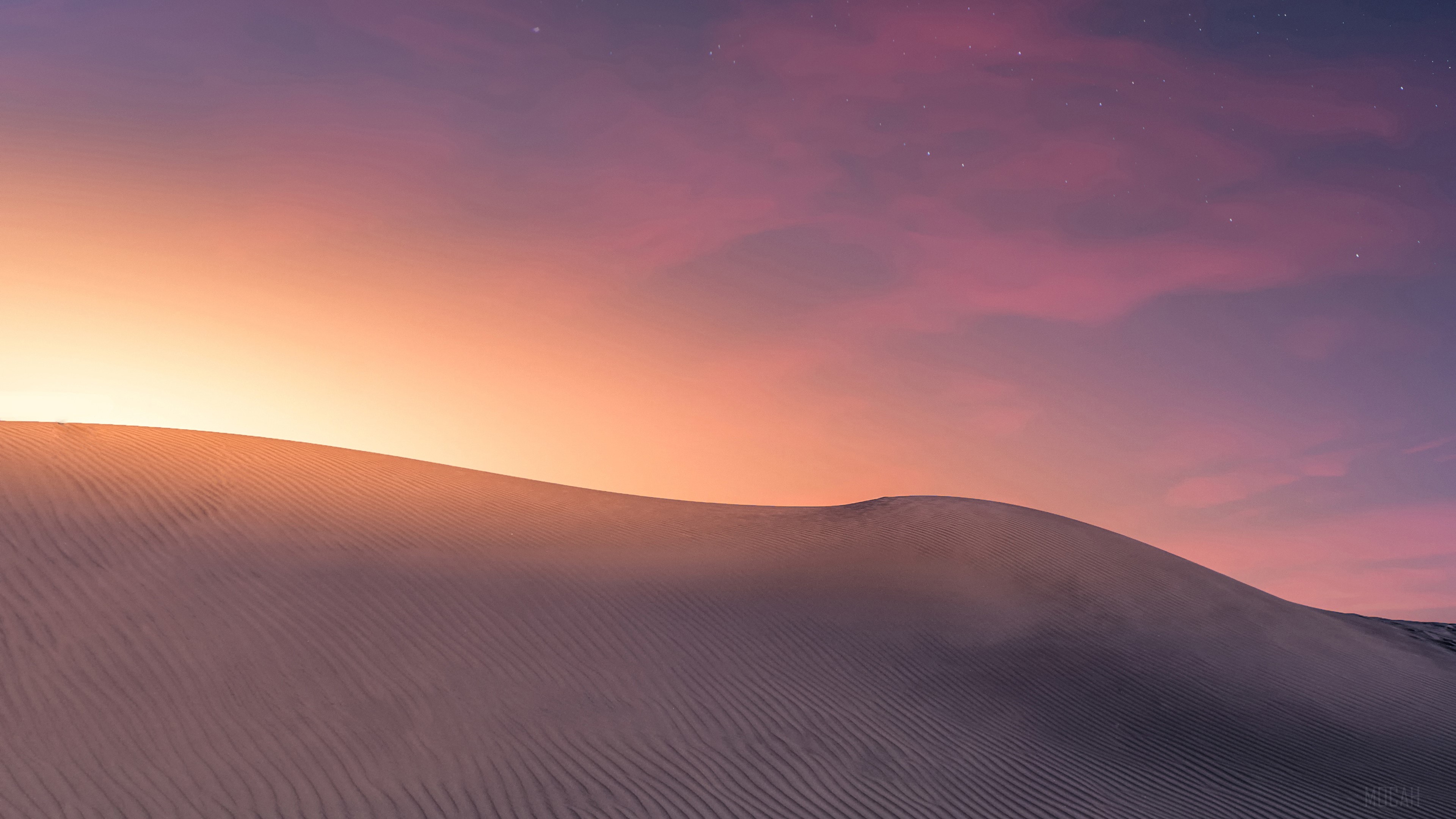 Serene Desert Landscape at Sunset 4K HD Wallpaper