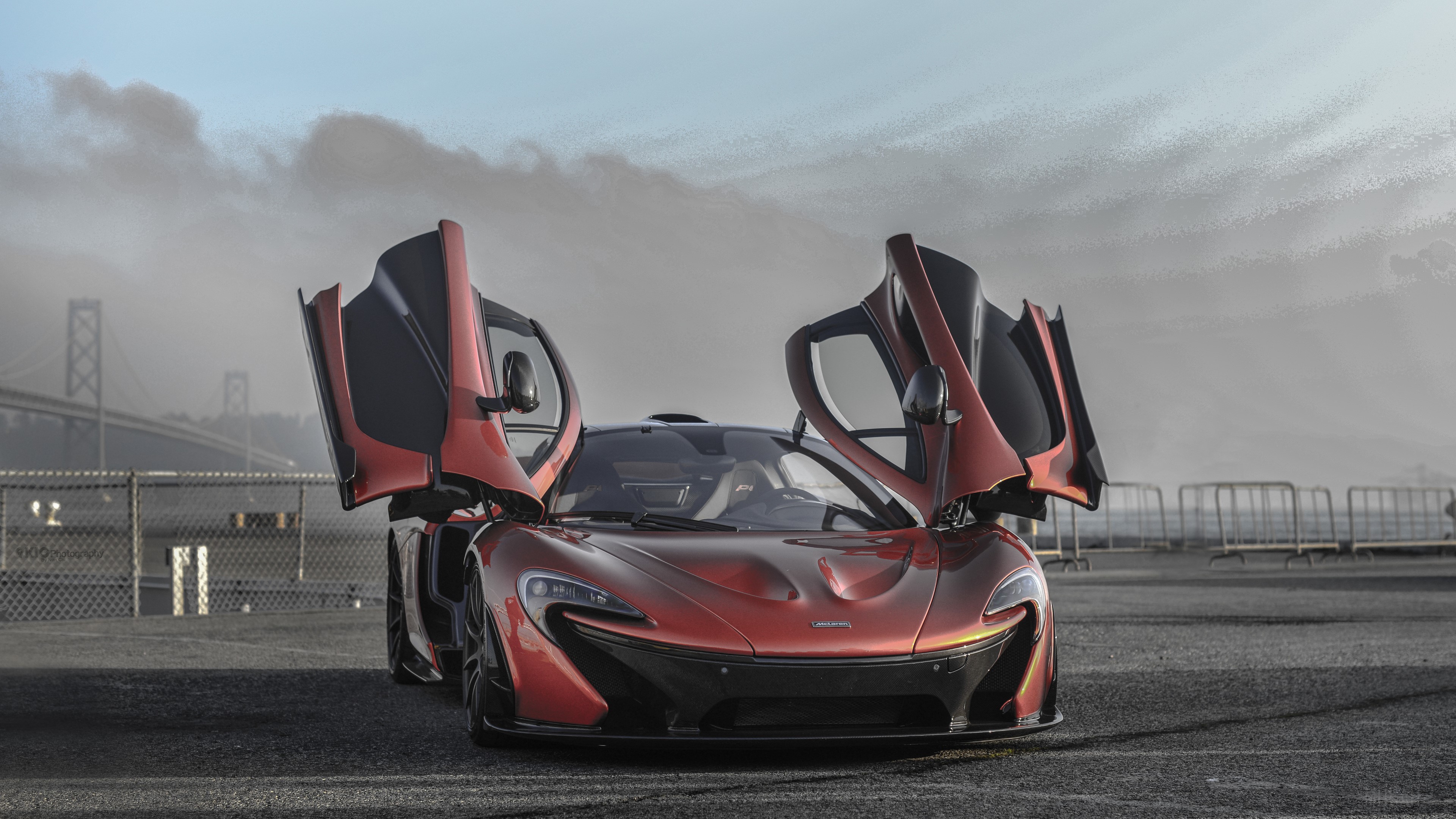 McLaren P1 with Doors Up 4K HD Wallpaper