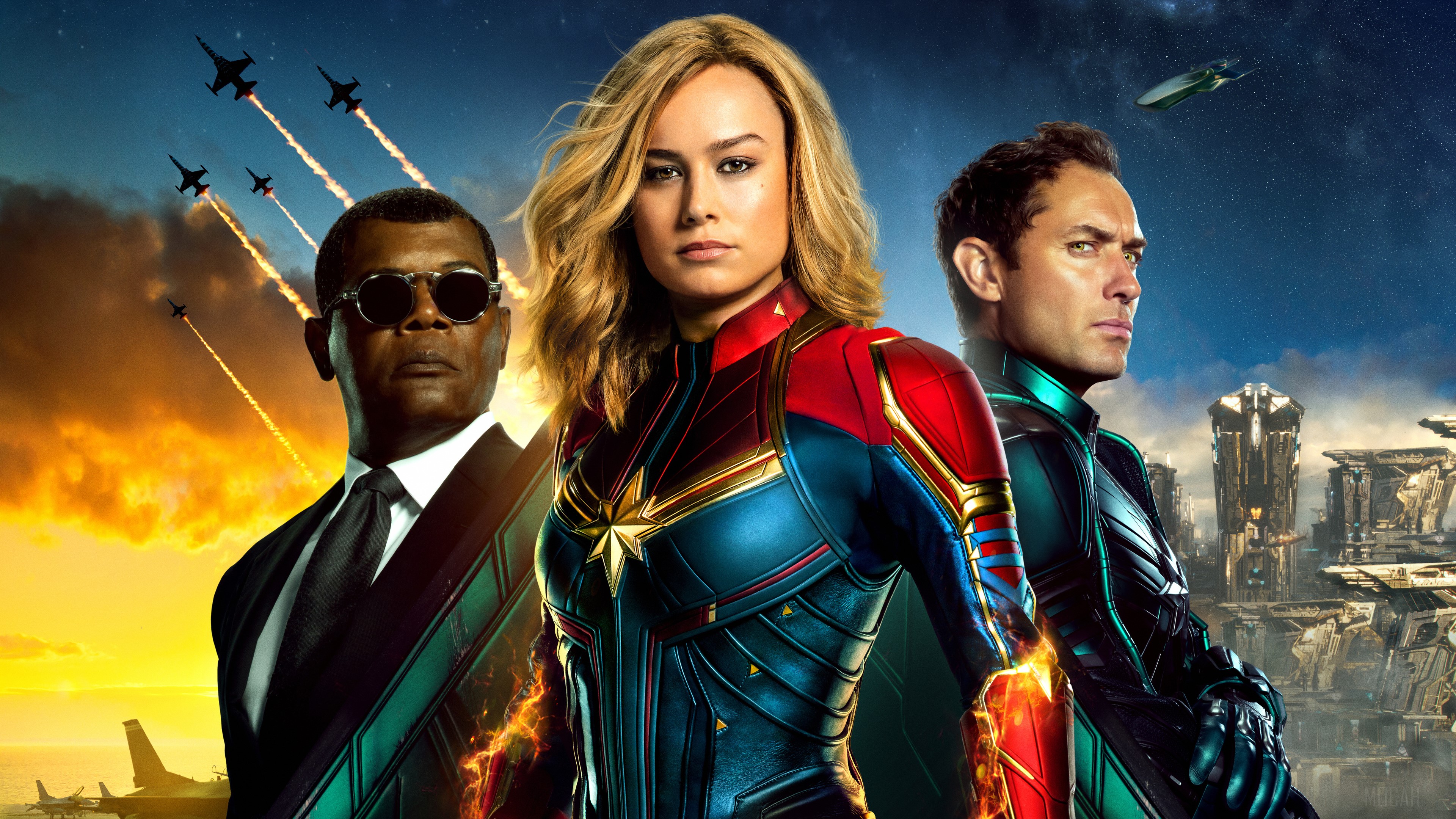 Captain Marvel and Nick Fury in 4K HD Wallpaper