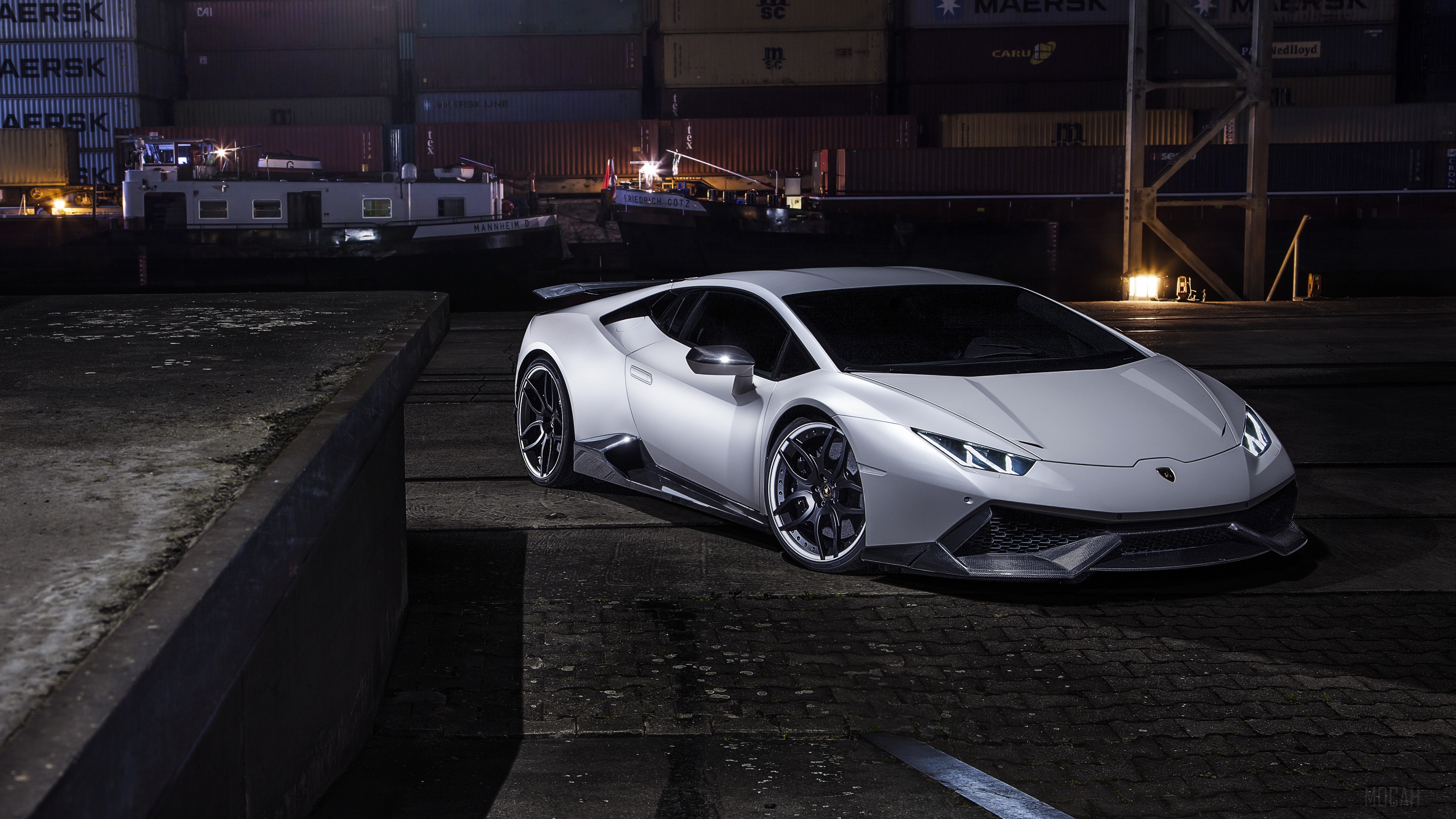 White Lamborghini Huracan Novitec Torado 4K HD Wallpaper
