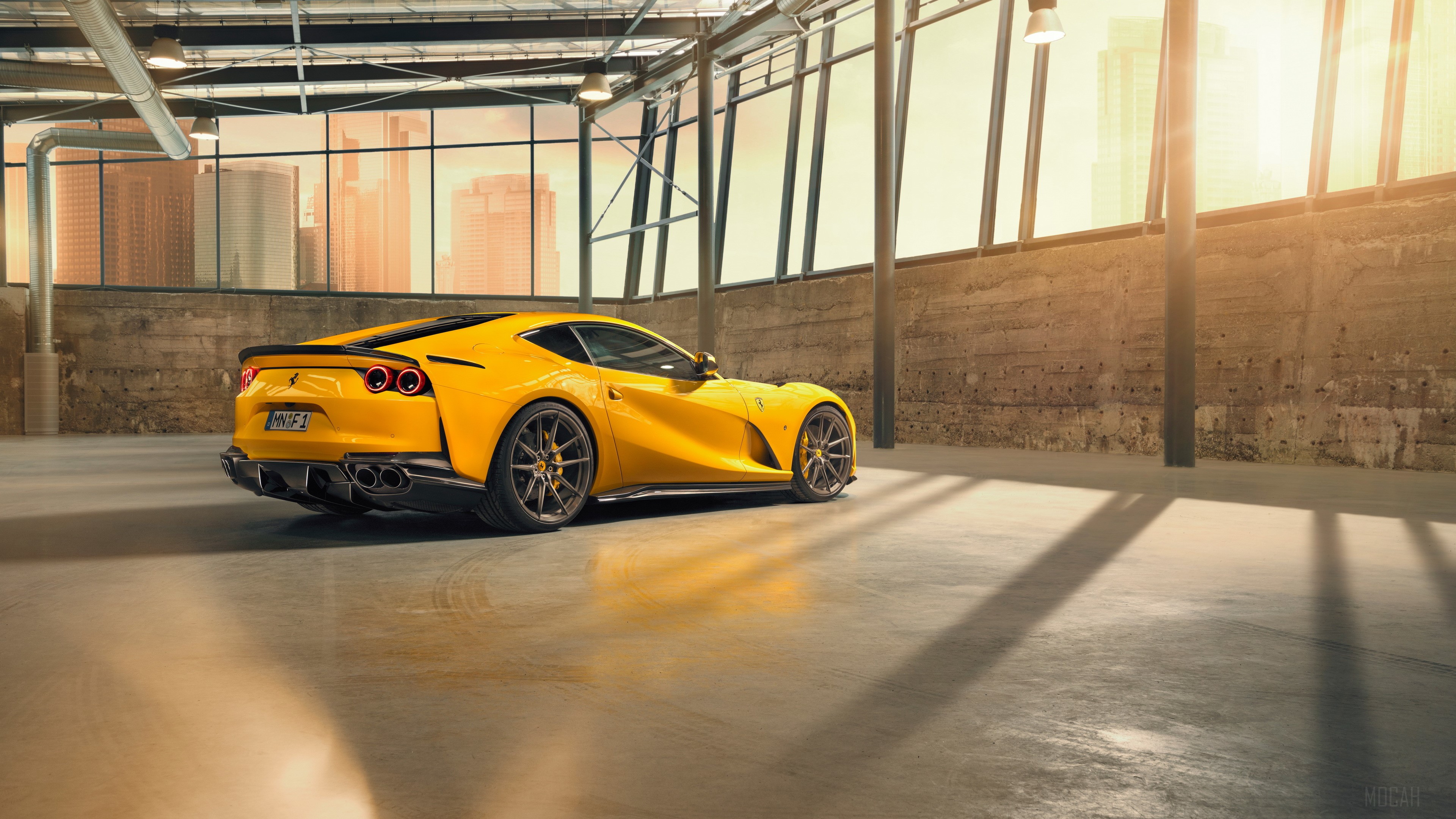 Yellow 2019 Ferrari 812 Superfast Novitec HD Wallpaper