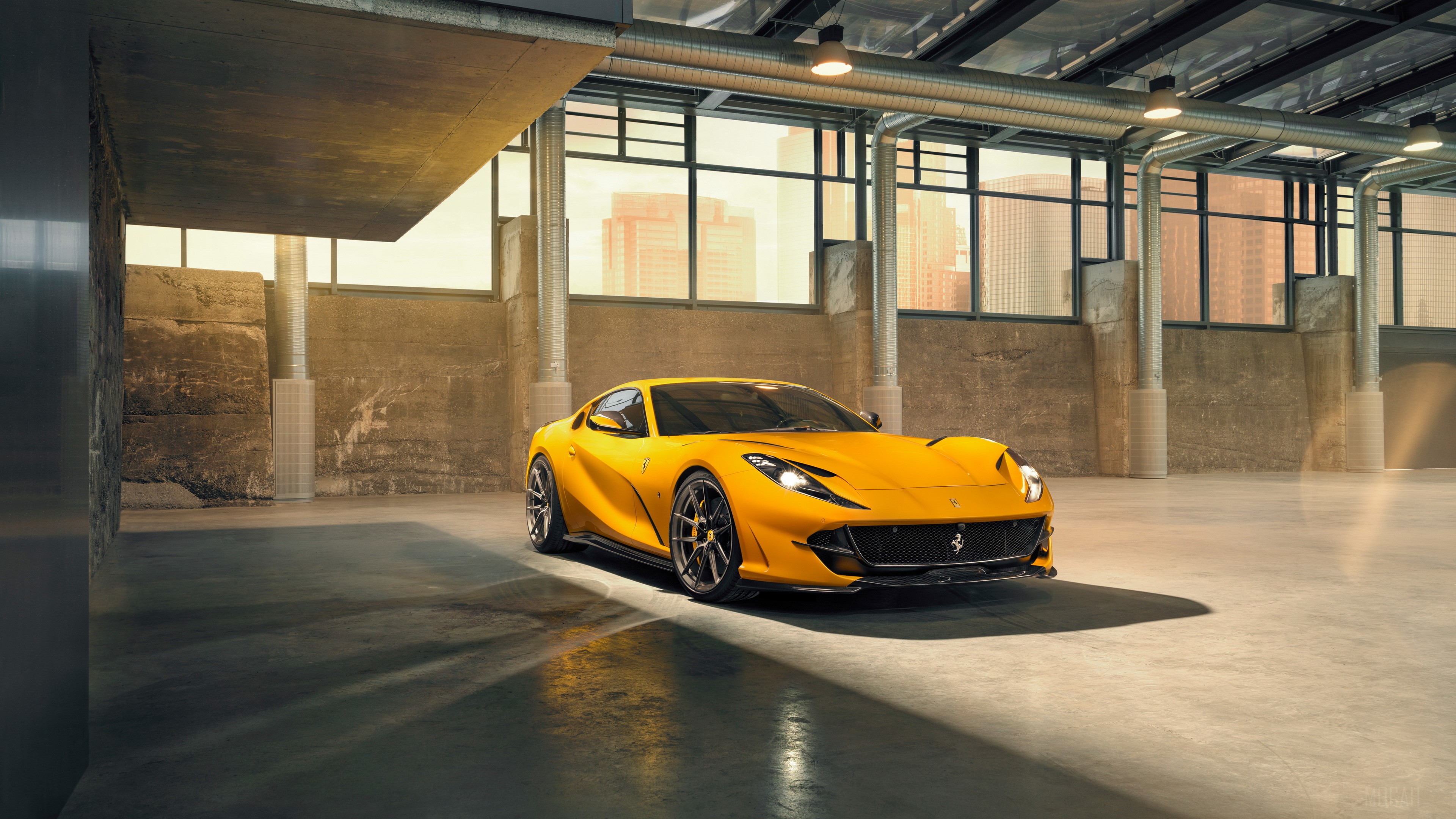 Yellow 2019 Ferrari 812 Superfast Novitec 4K HD Wallpaper