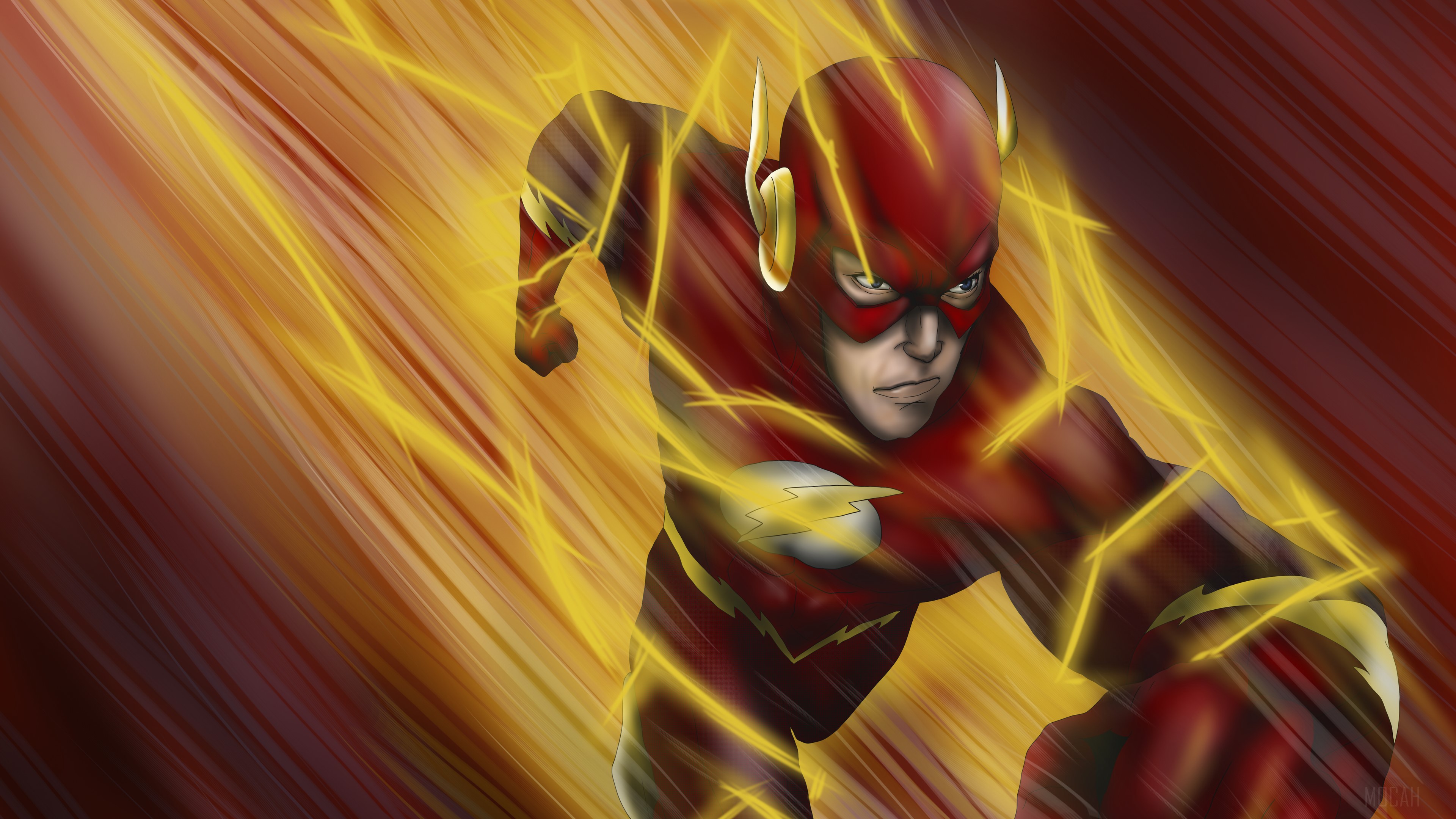 The Flash running in 4K HD Wallpaper