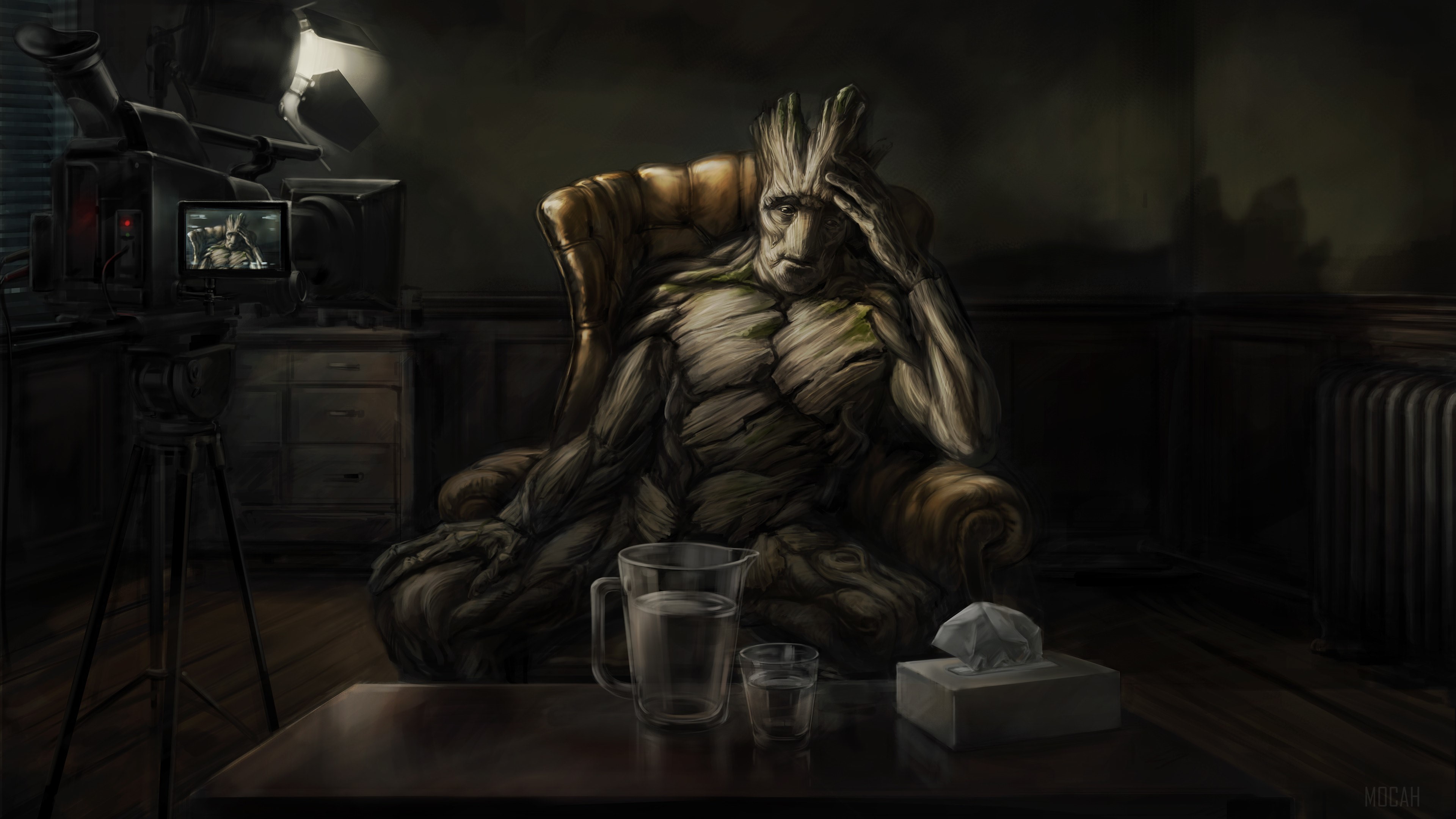 Groot Recording Himself 4K HD Wallpaper