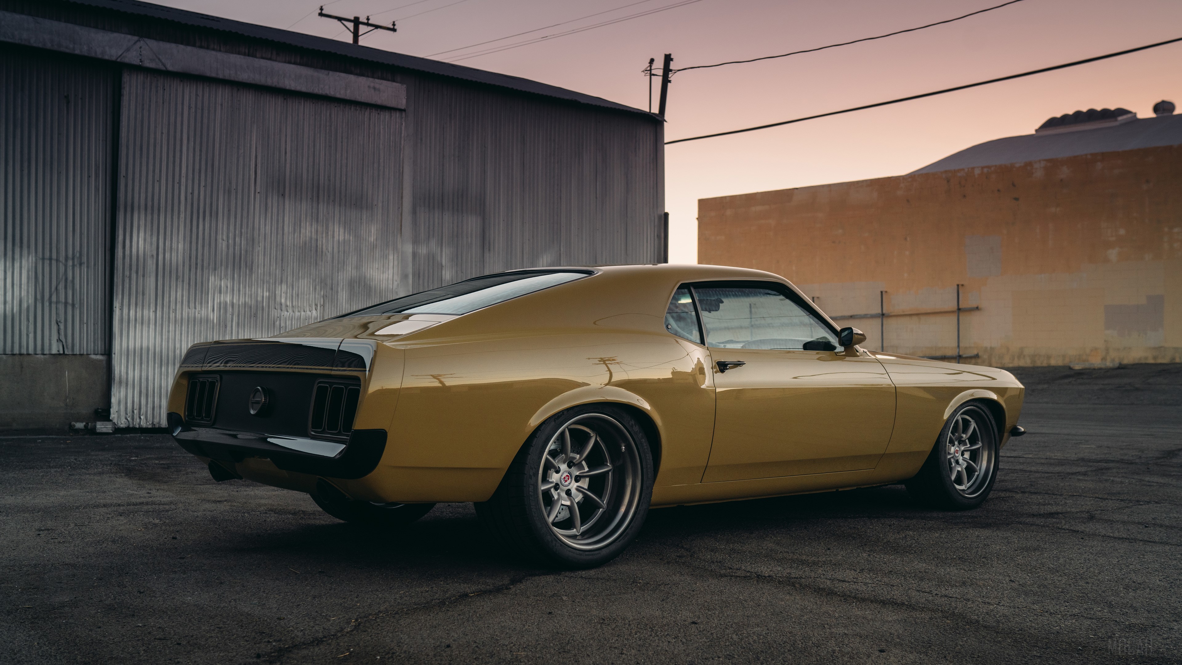 Yellow 1969 Ford Mustang Boss 302 by SpeedKore HD Wallpaper