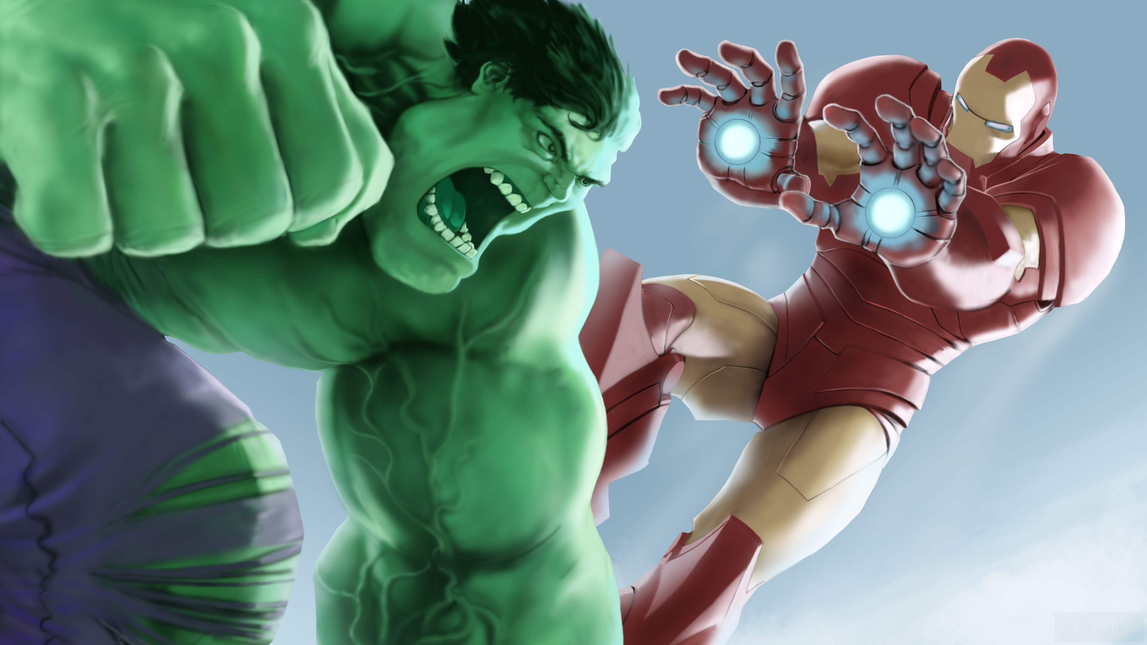 Iron Man vs. Hulk 4K HD Wallpaper