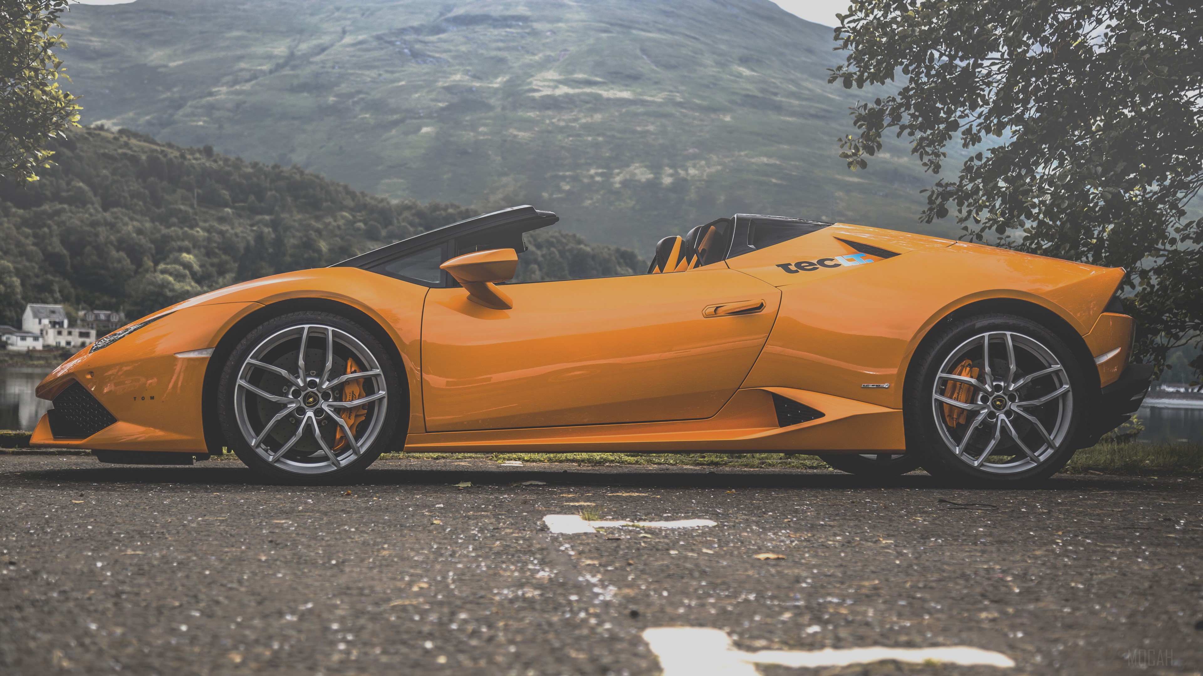 Orange Lamborghini Huracan Convertible 4K HD Wallpaper