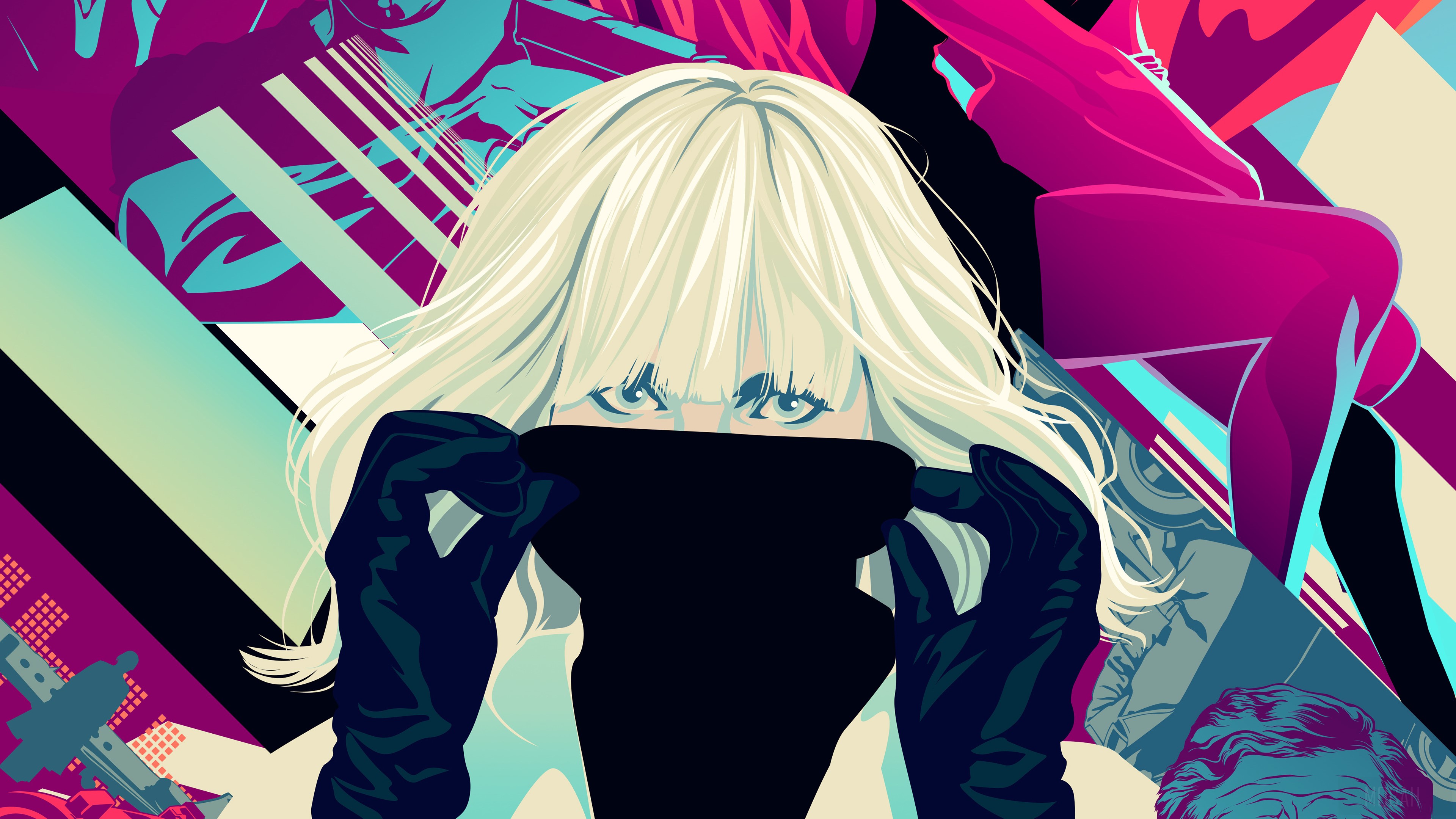 Atomic Blonde Digital Art HD Wallpaper