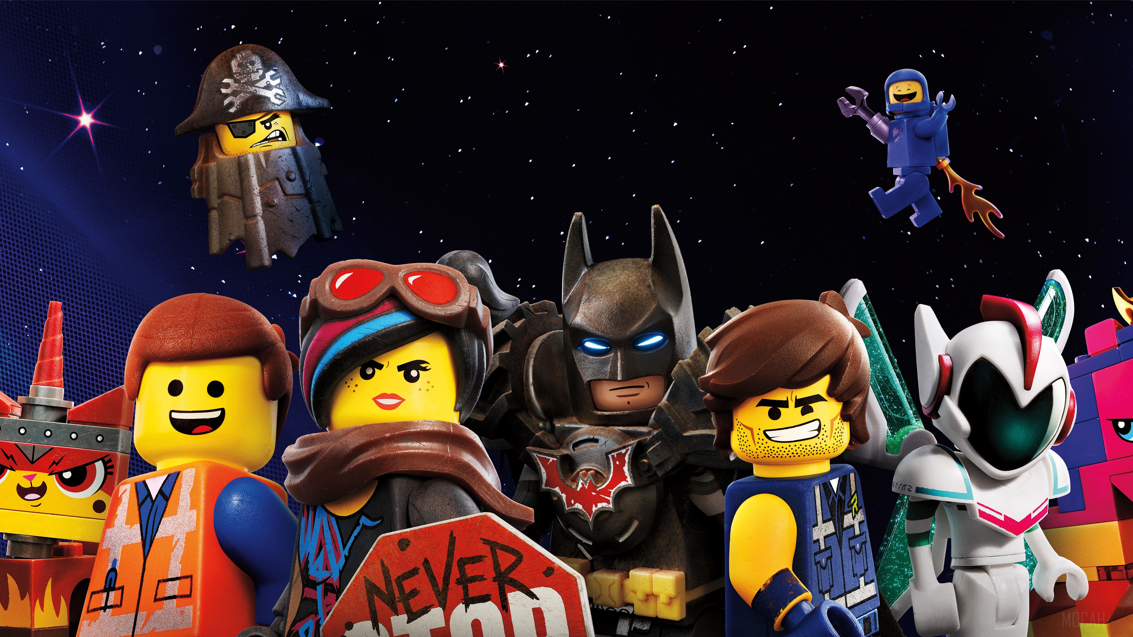 The Lego Movie 2 characters in space 4K HD Wallpaper