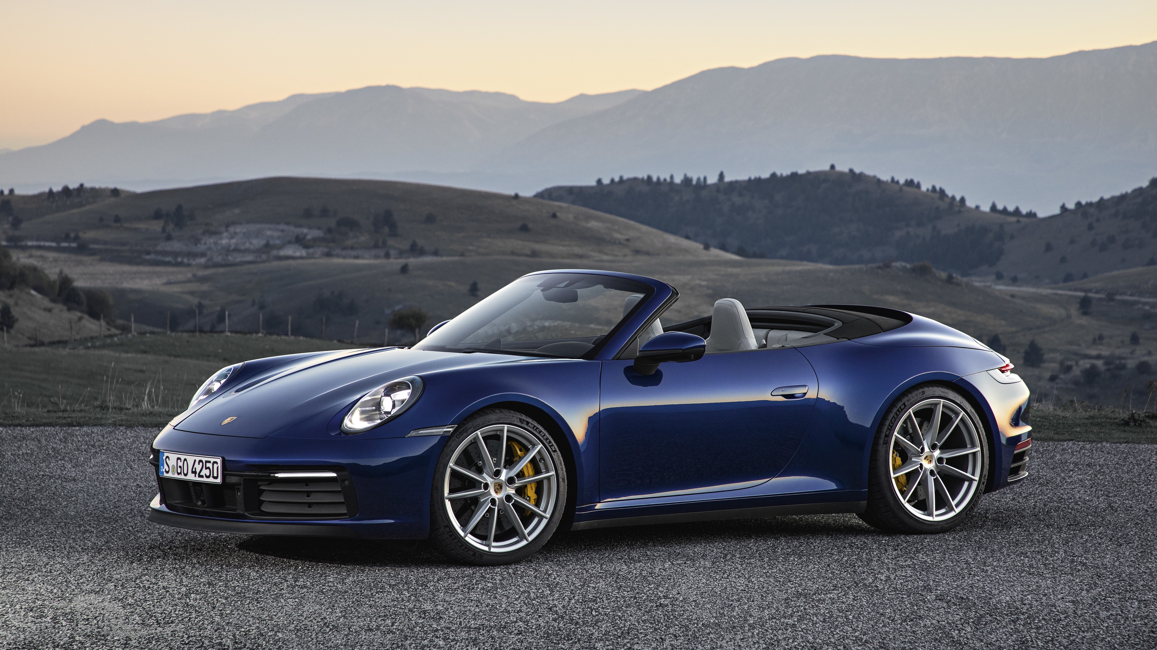 Blue 2019 Porsche 911 Carrera 4S Cabriolet 4K HD Wallpaper