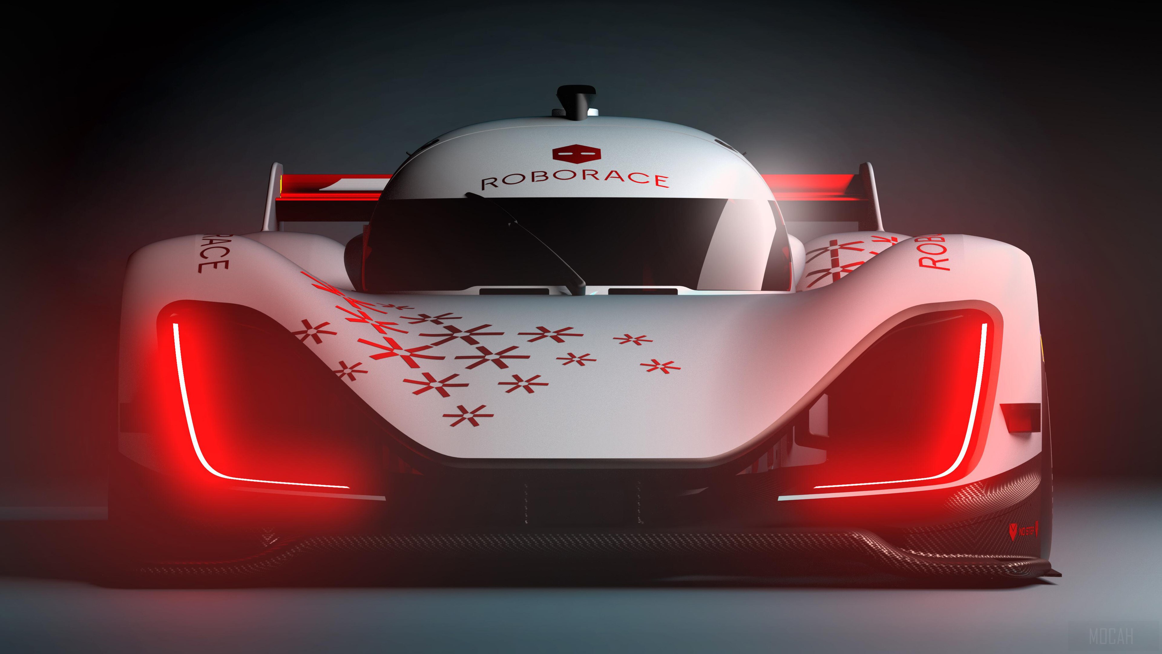 Roborace White Sport Car 4K HD Wallpaper