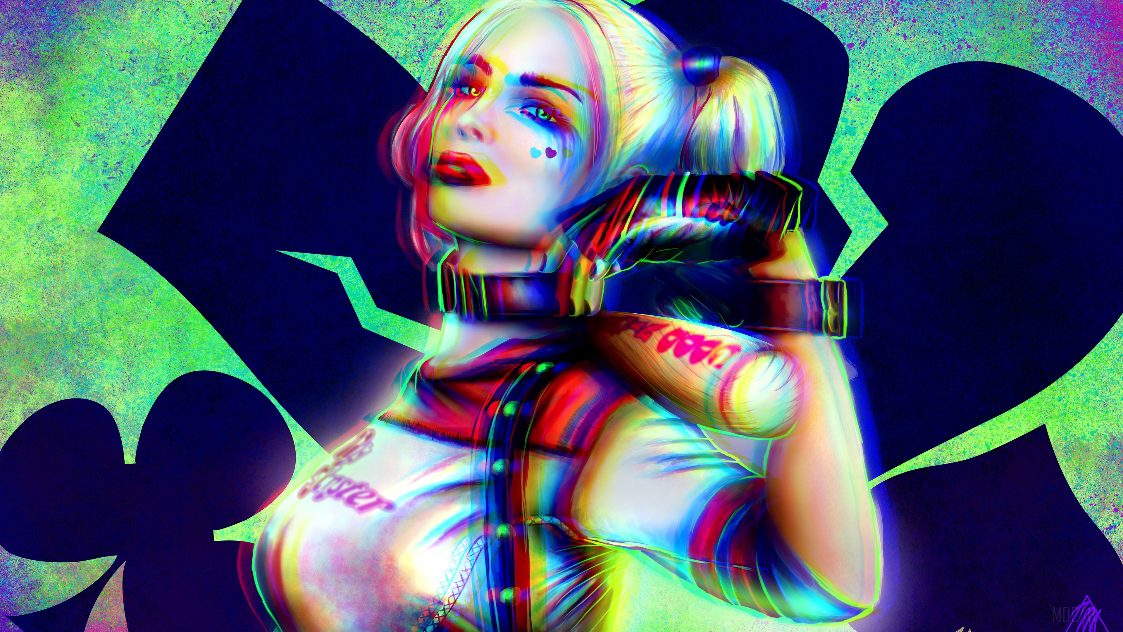 Harley Quinn with Baseball Bat 4K HD Wallpaper