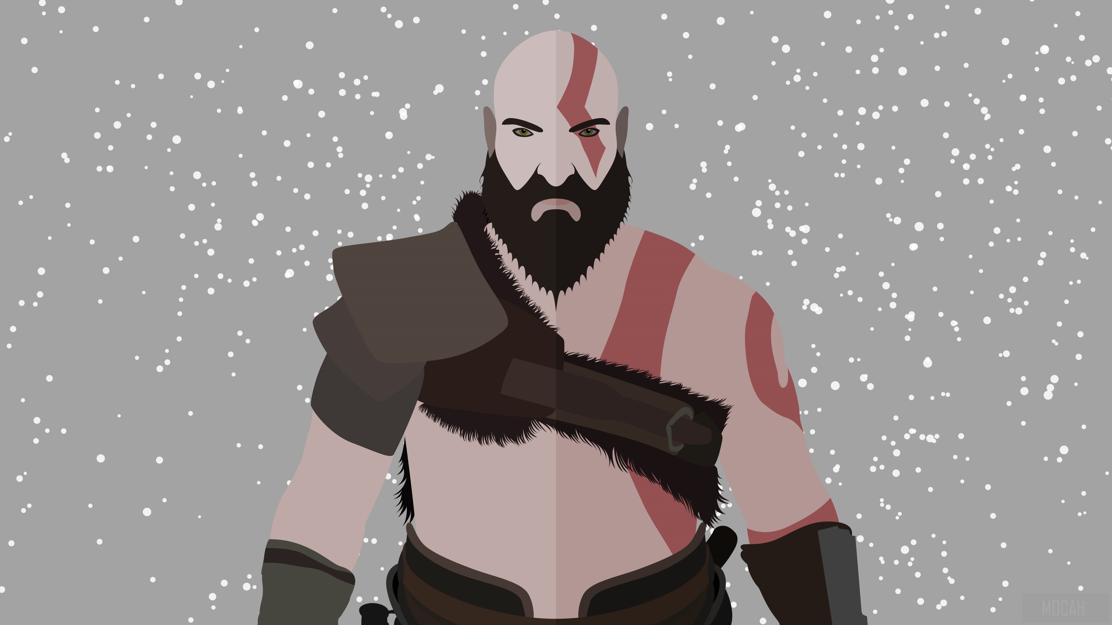 Kratos from God of War Minimalist 4K HD Wallpaper